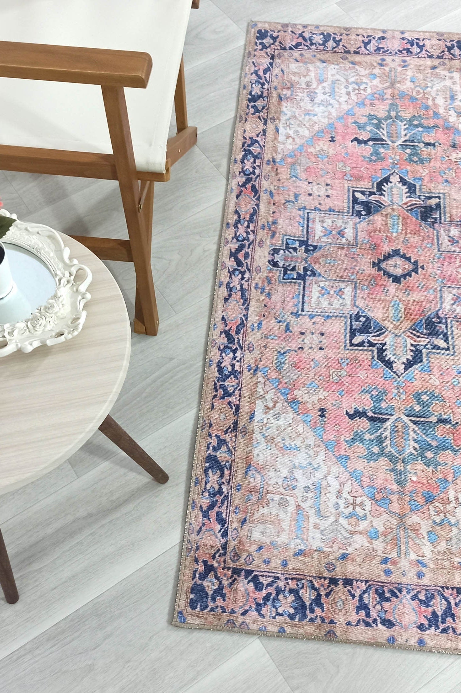Para Rug Heriz Persian Beige Pink Rug