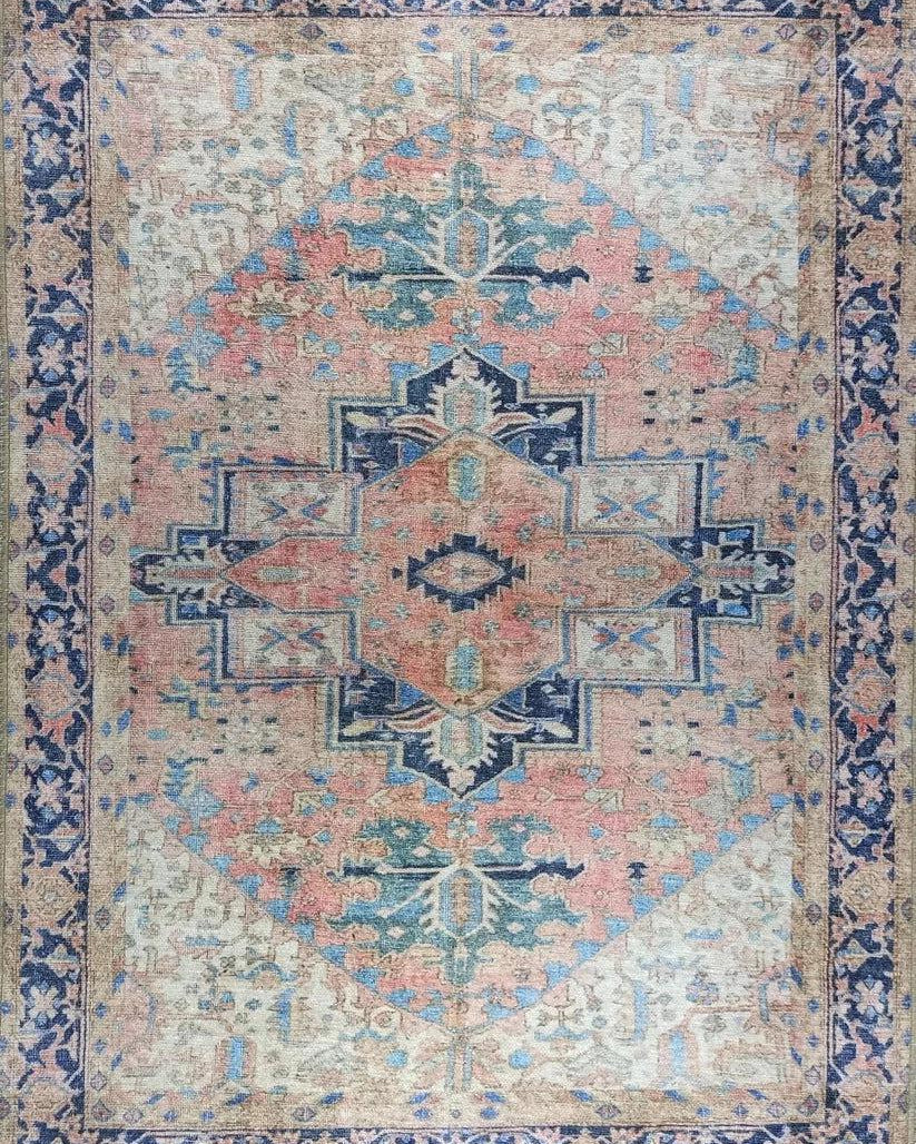 Para Rug Heriz Persian Beige Pink Rug