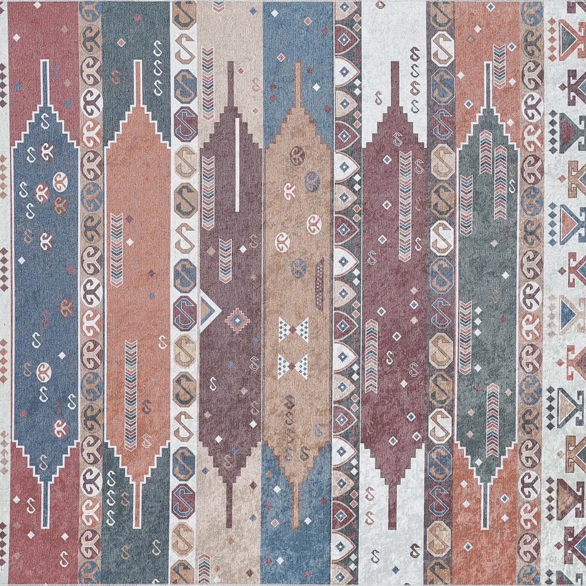 Parda Turkish Kilim Colorful Rug