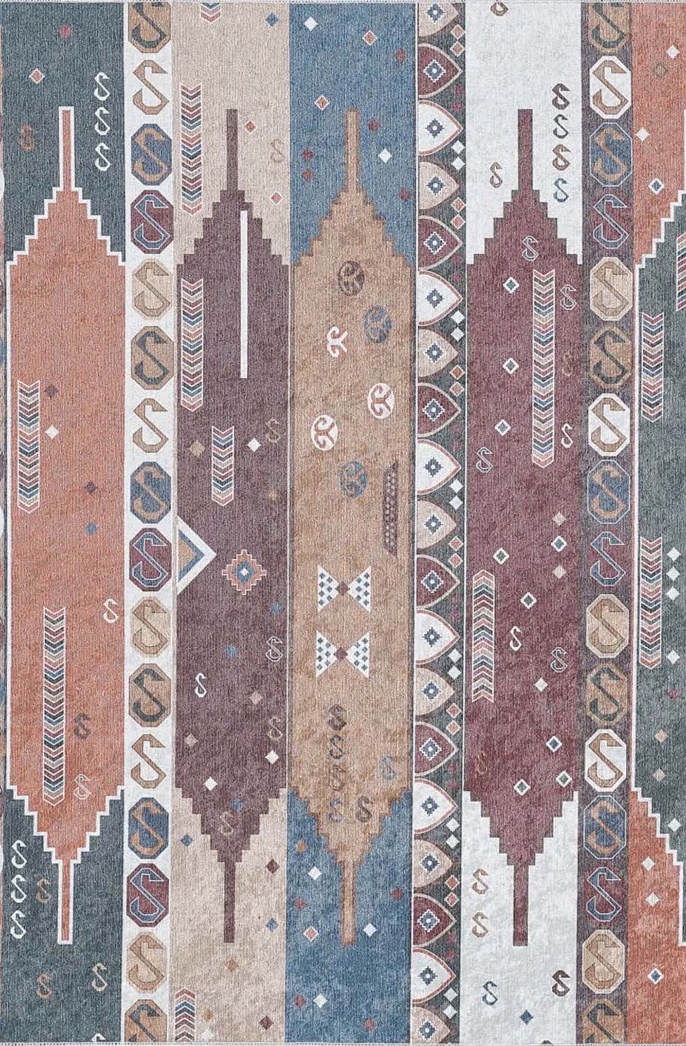 Parda Turkish Kilim Colorful Rug