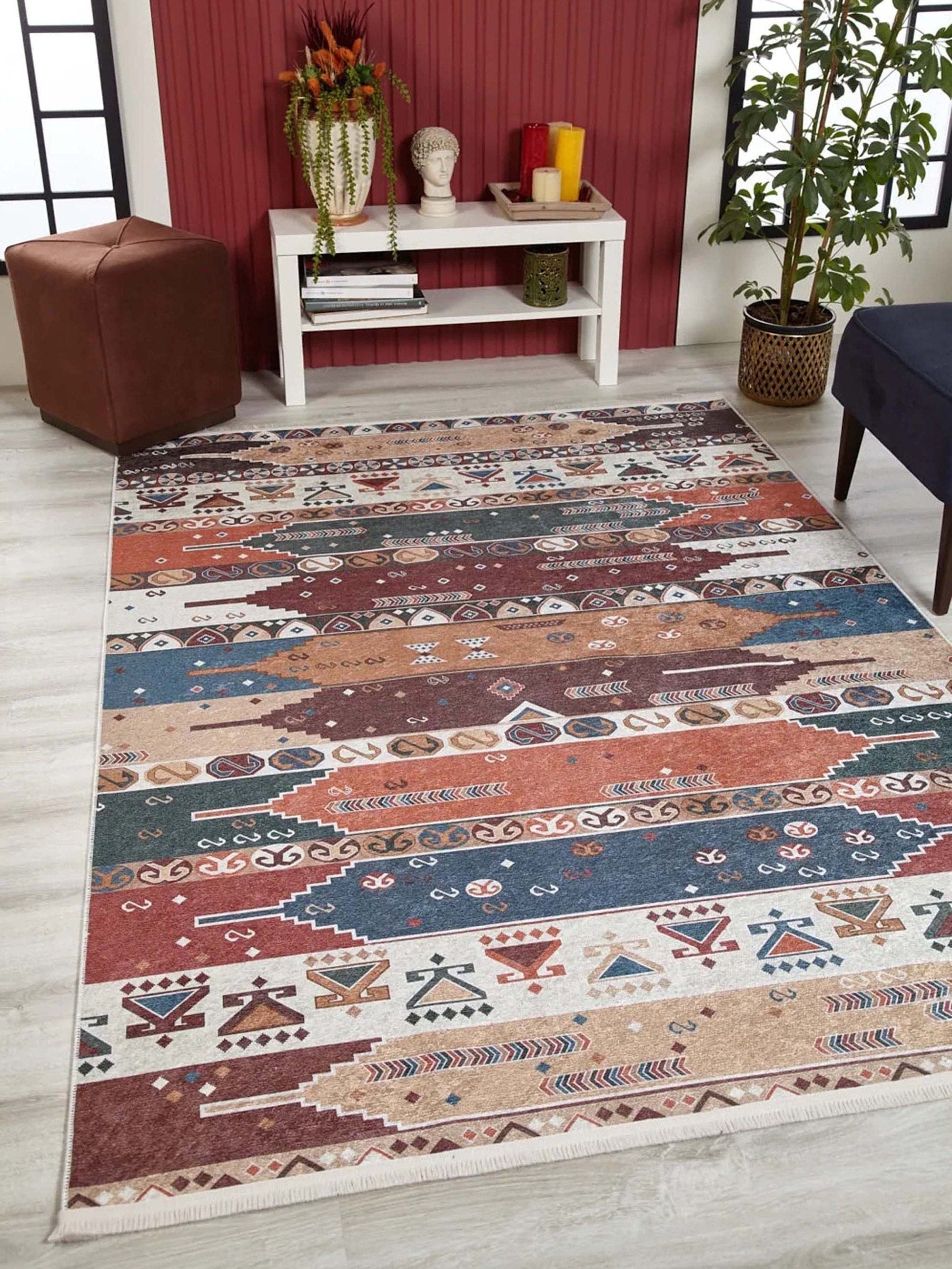 Parda Turkish Kilim Colorful Rug