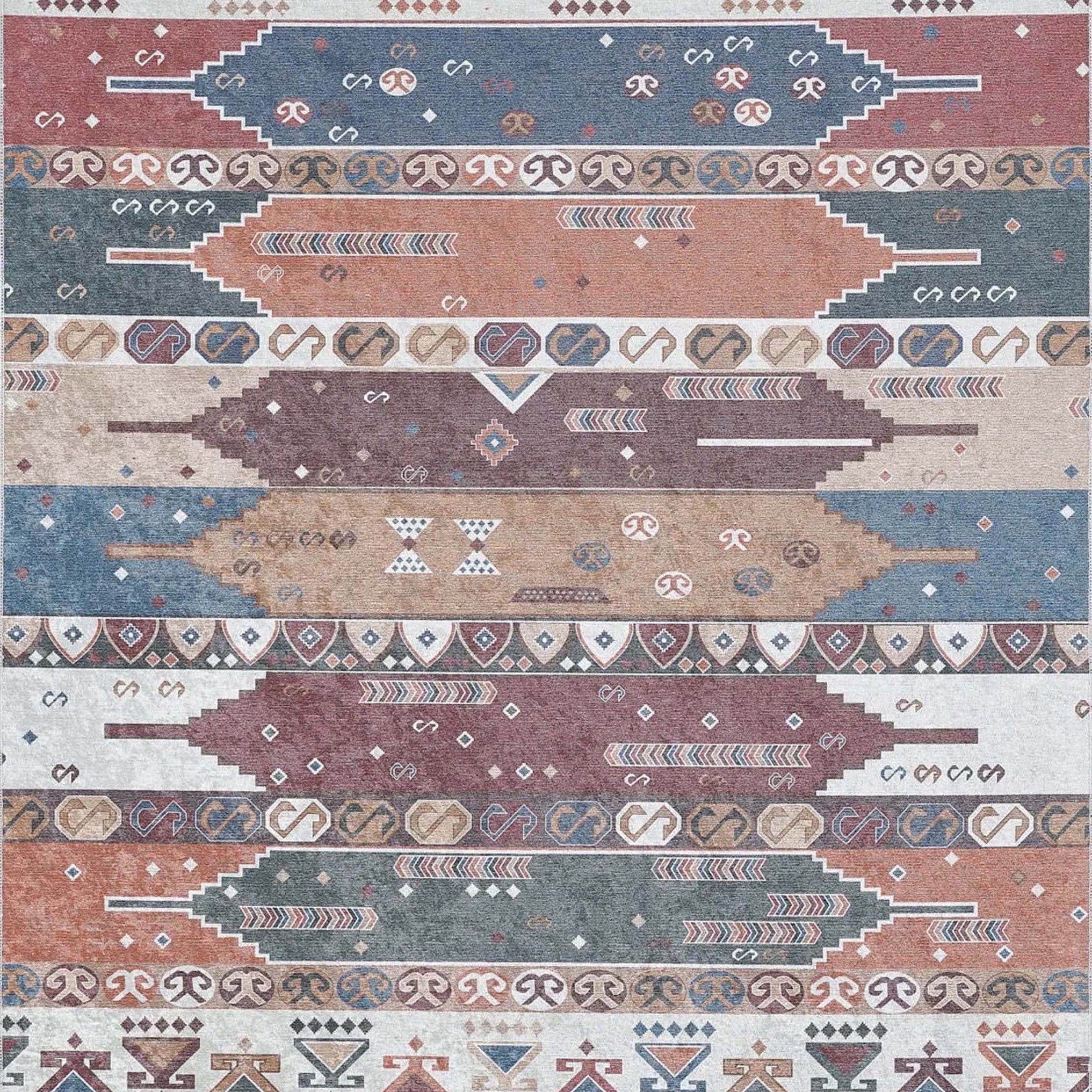 Parda Turkish Kilim Colorful Rug