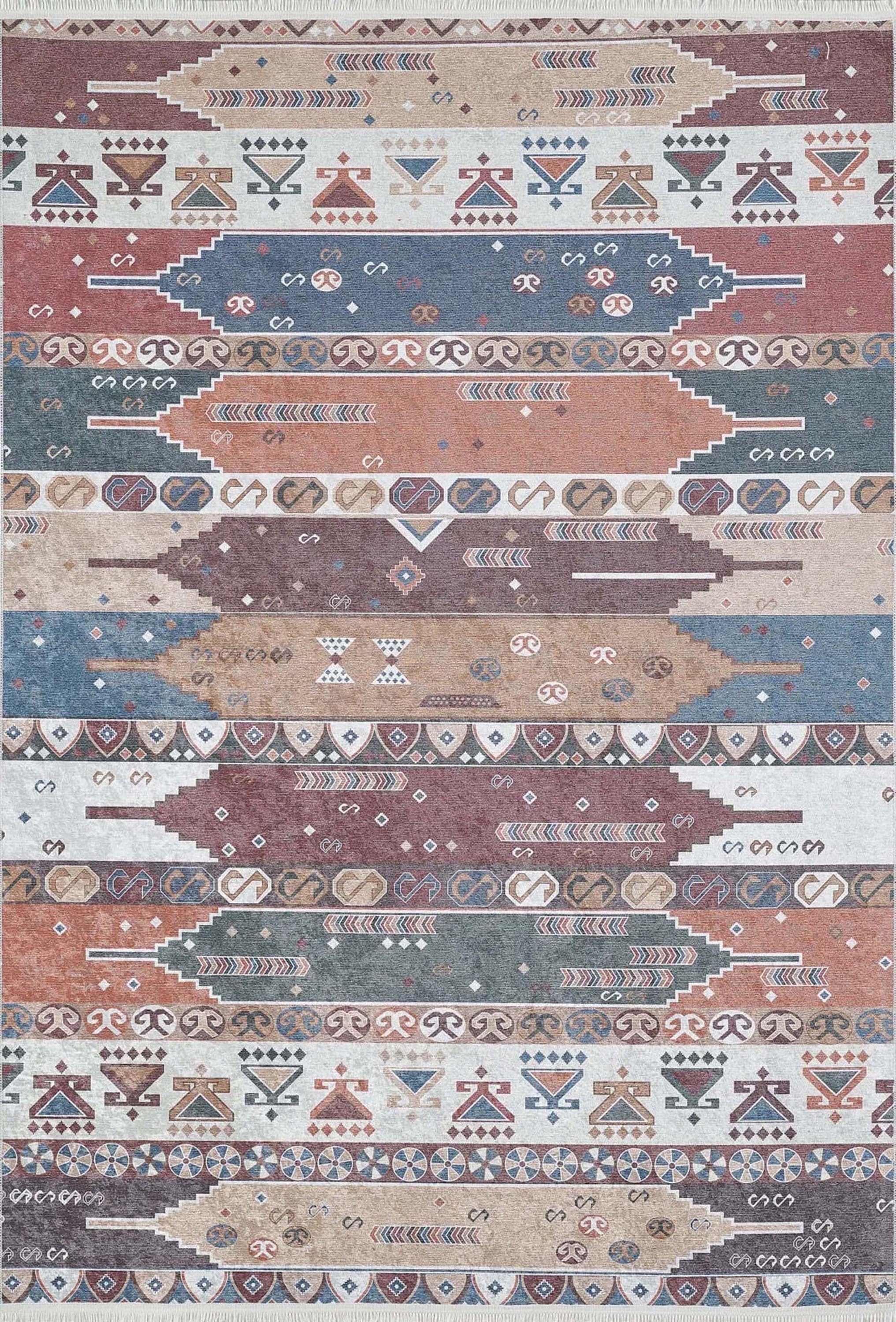Parda Turkish Kilim Colorful Rug
