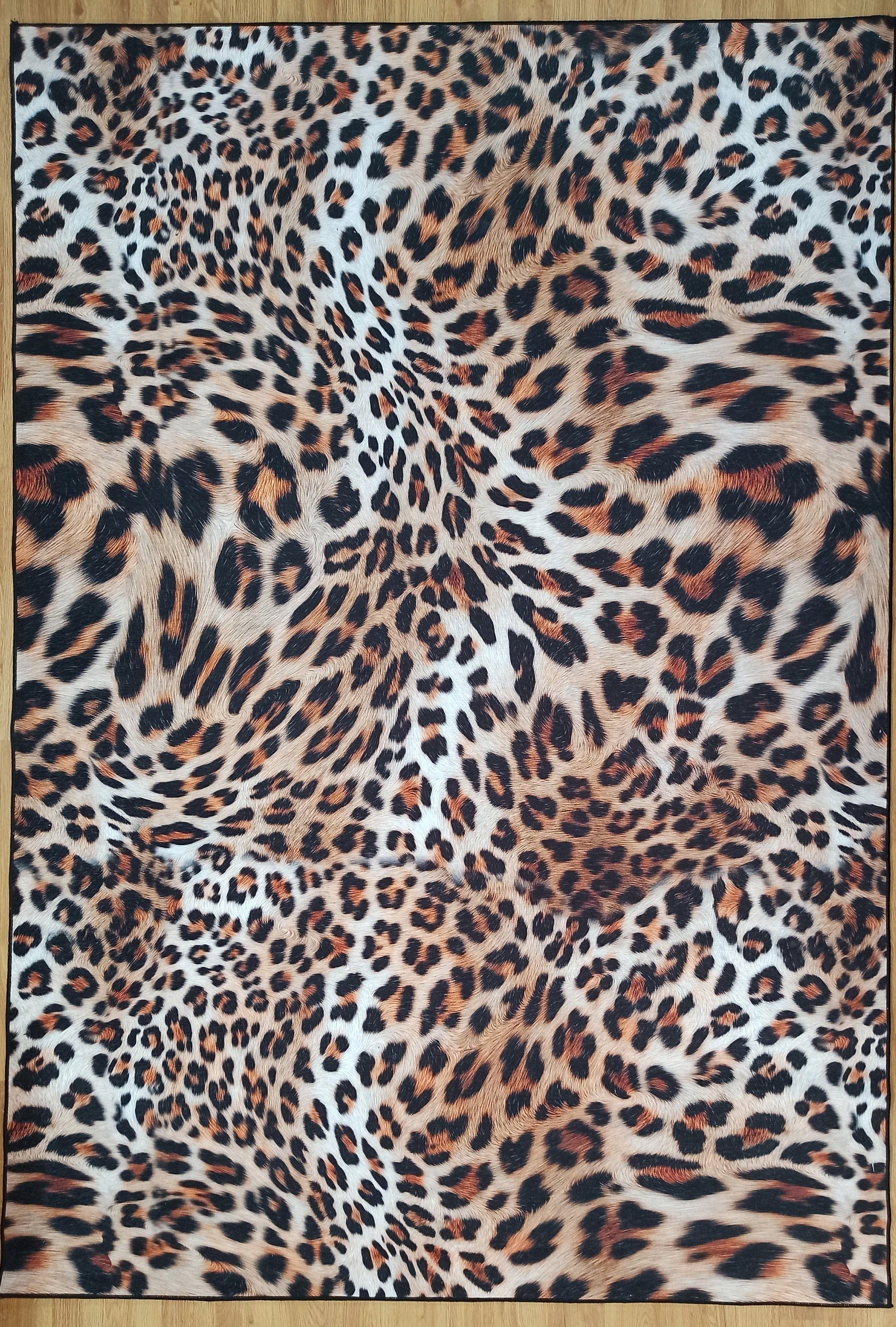 Pars Leopard Leather Pattern Modern Rug