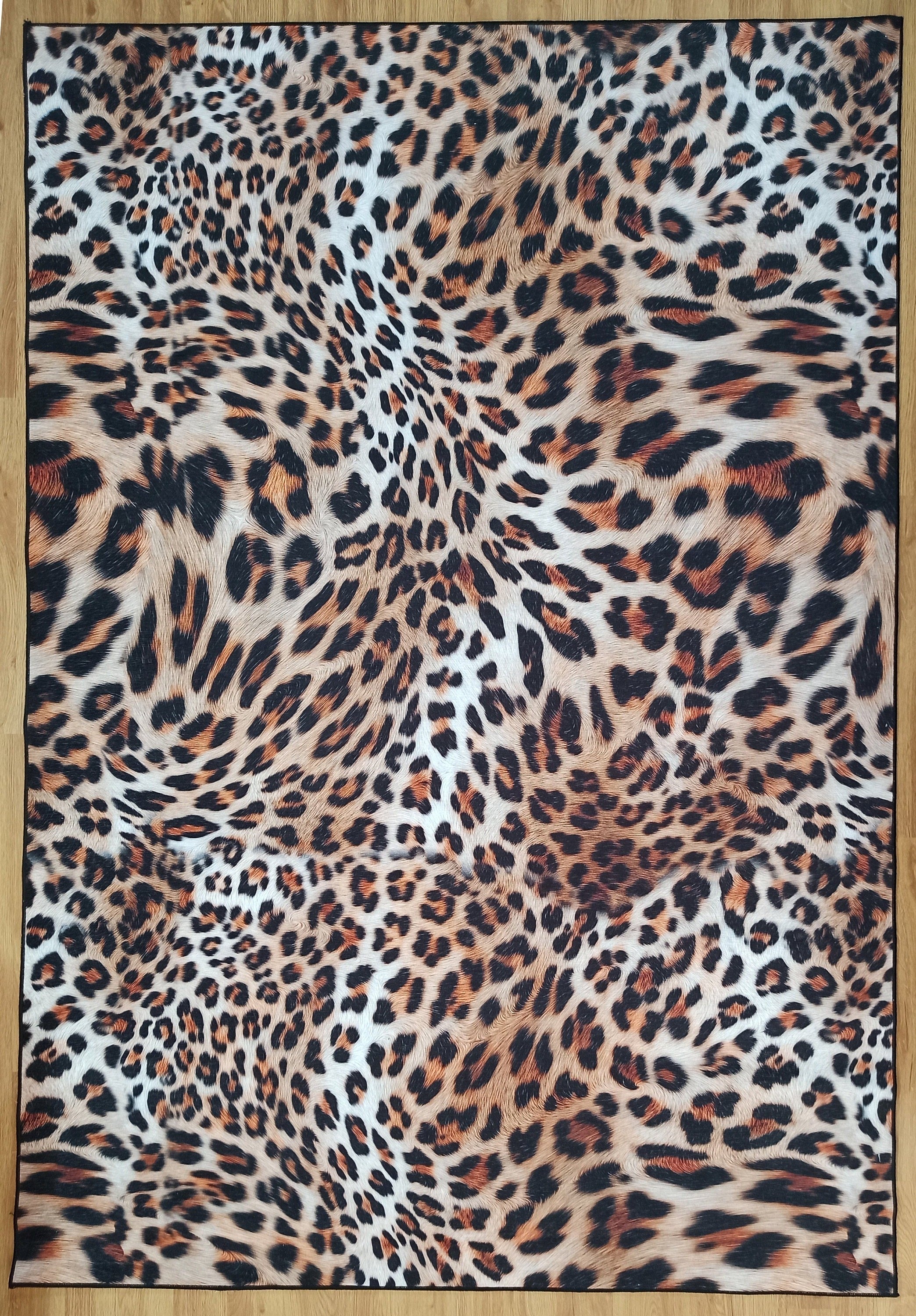 Pars Leopard Leather Pattern Modern Rug