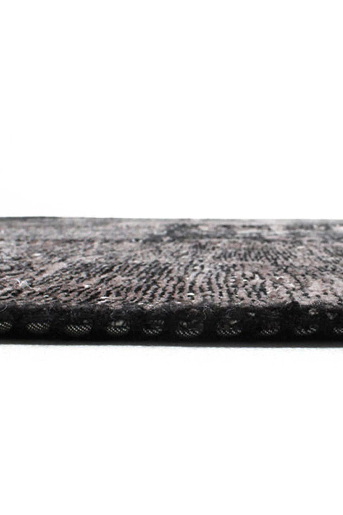 Carina Patchwork Black Distressed Turkish Rug