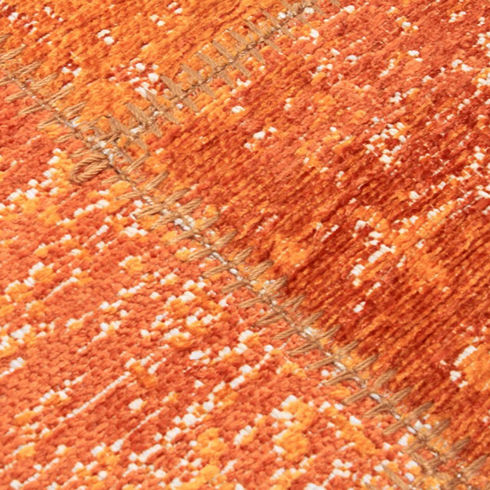 Elvira Patchwork Orange Distressed Turkish Rug