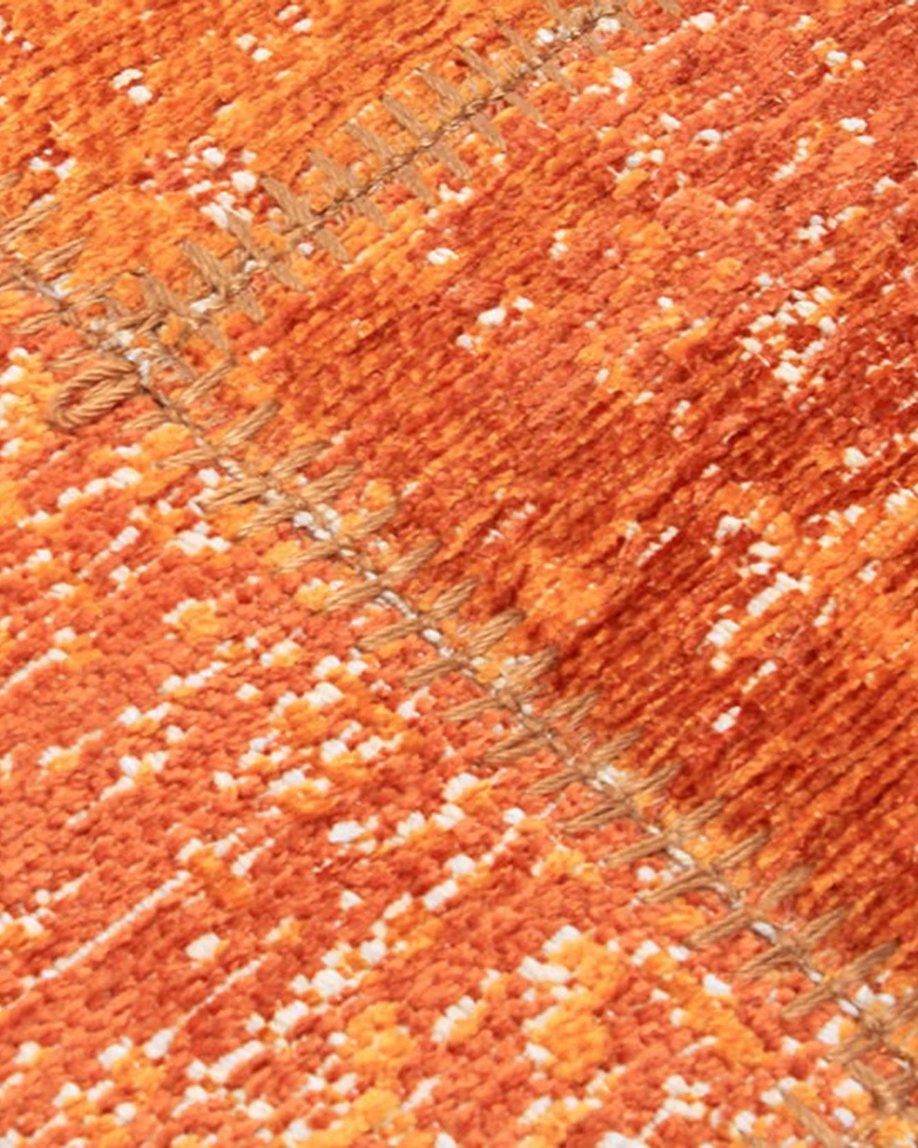 Elvira Patchwork Orange Distressed Turkish Rug