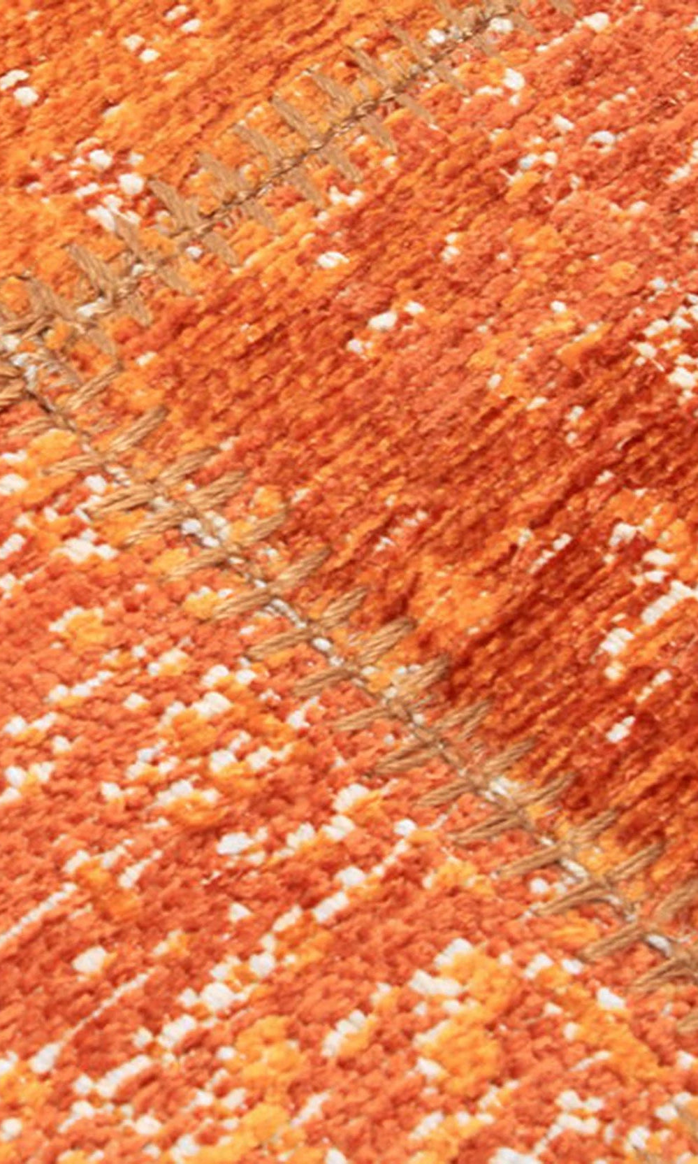Elvira Patchwork Orange Distressed Turkish Rug
