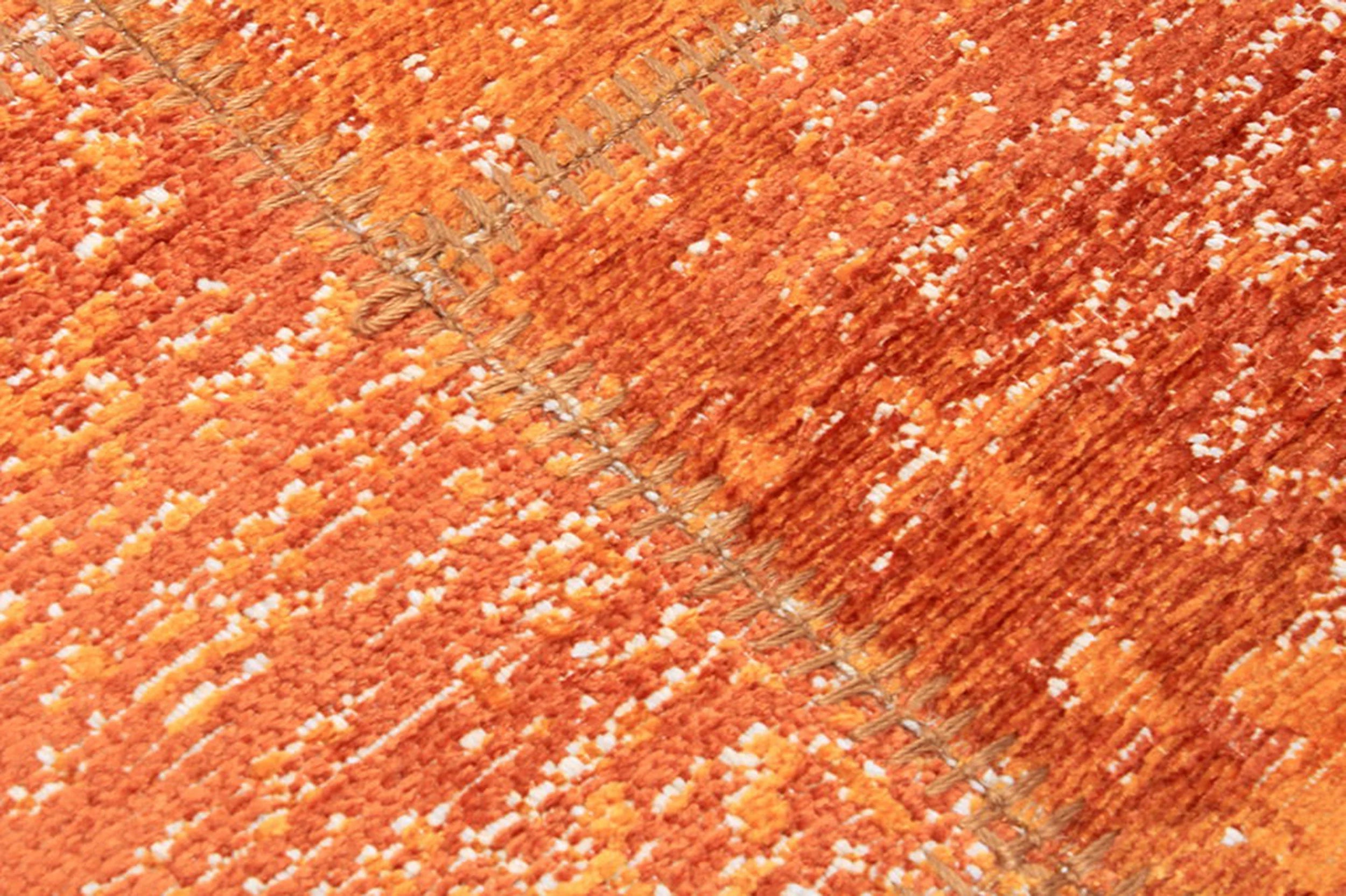 Elvira Patchwork Orange Distressed Turkish Rug