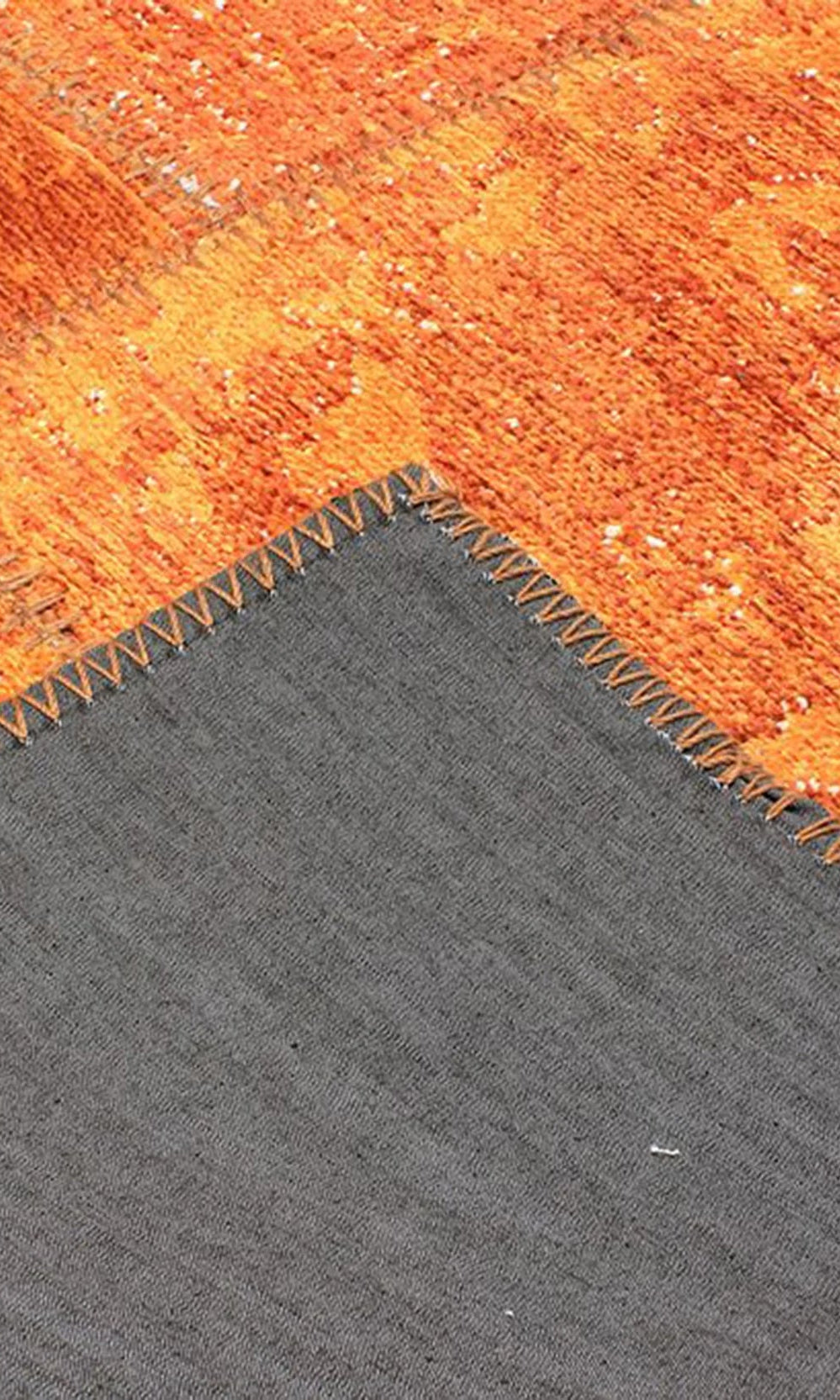 Elvira Patchwork Orange Distressed Turkish Rug