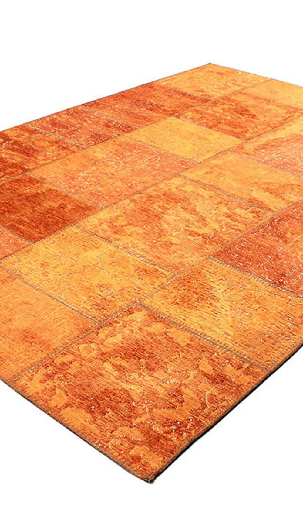 Elvira Patchwork Orange Distressed Turkish Rug