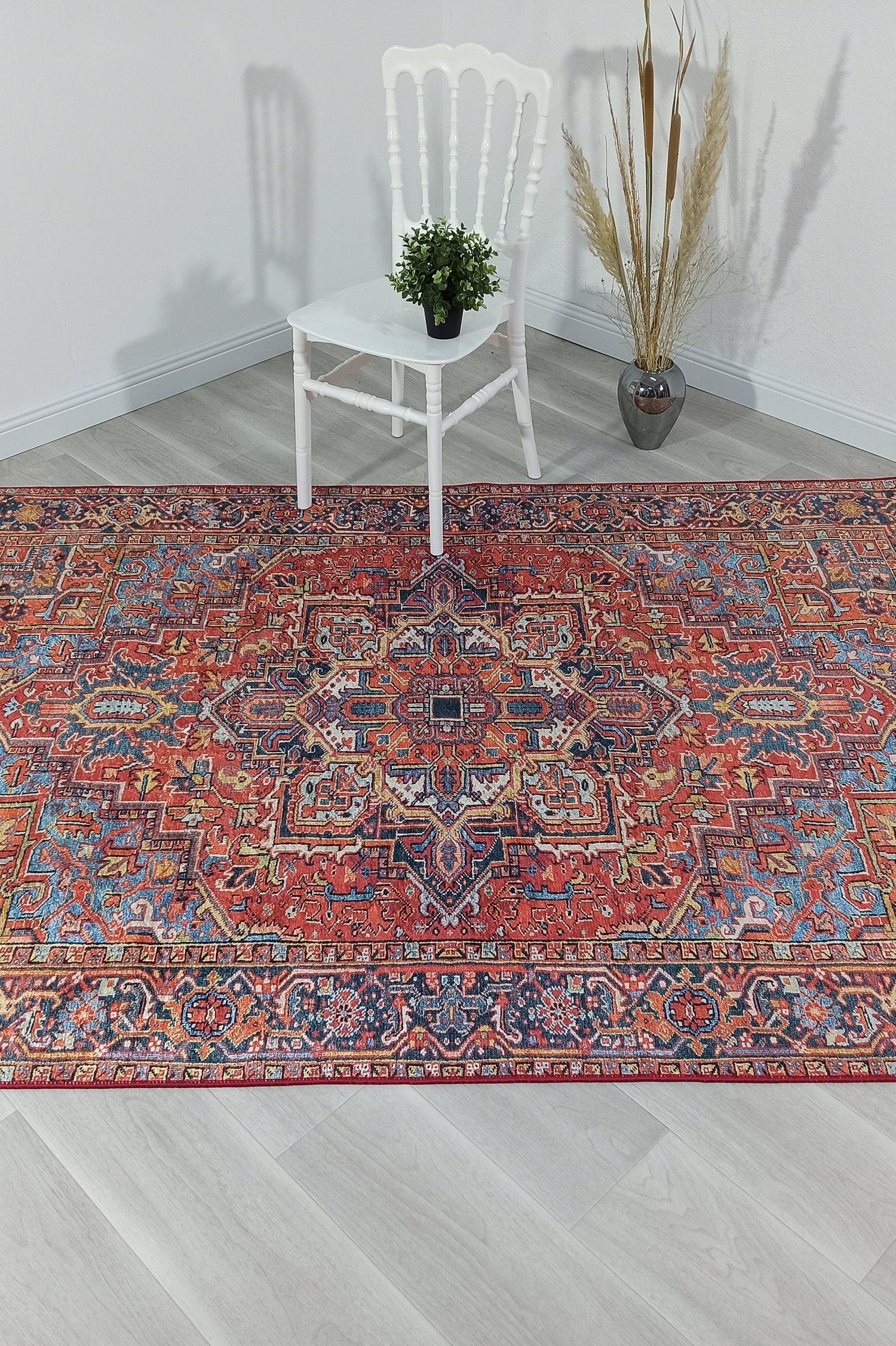 Pawla Turkish Vintage Heriz Red Rug