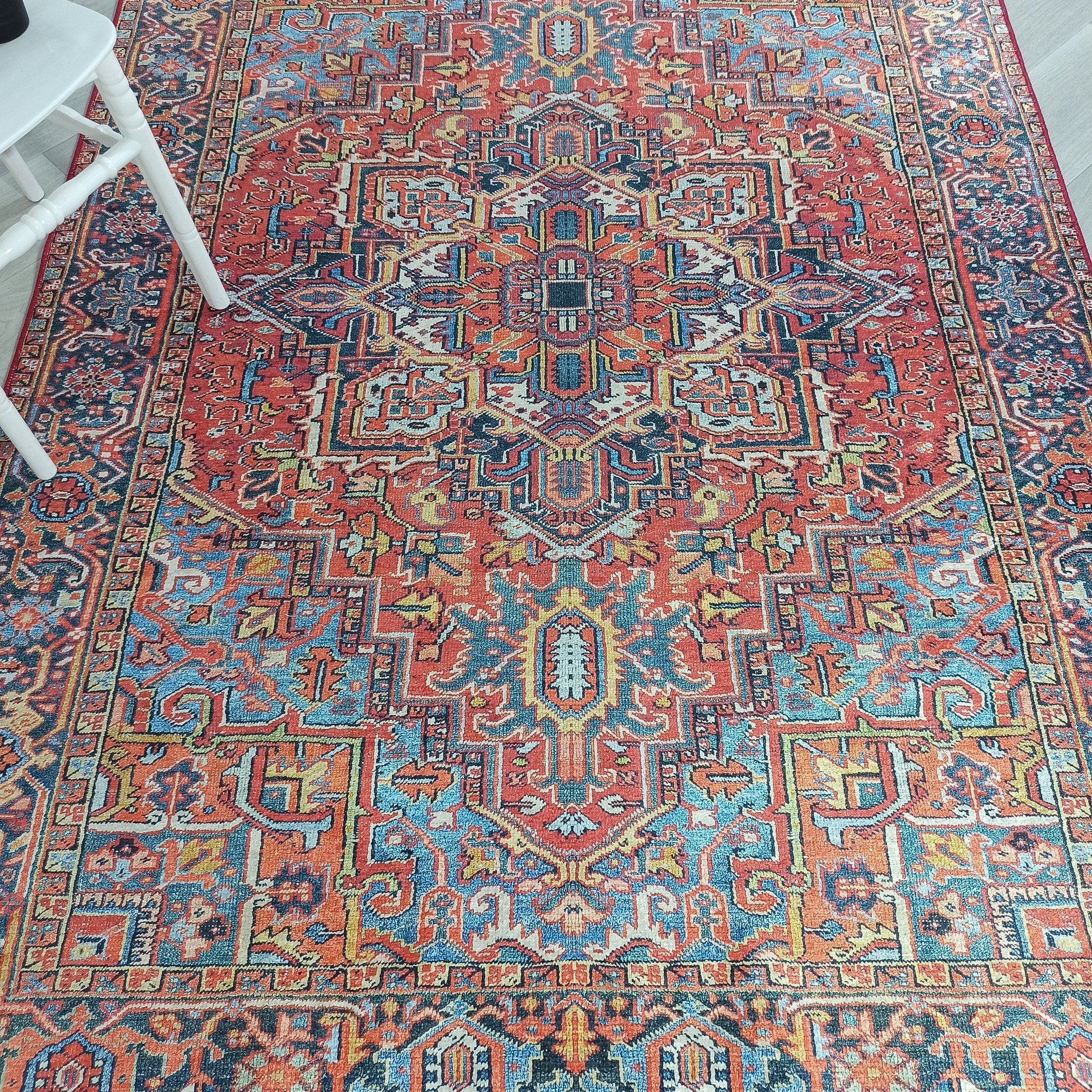 Pawla Turkish Vintage Heriz Red Rug