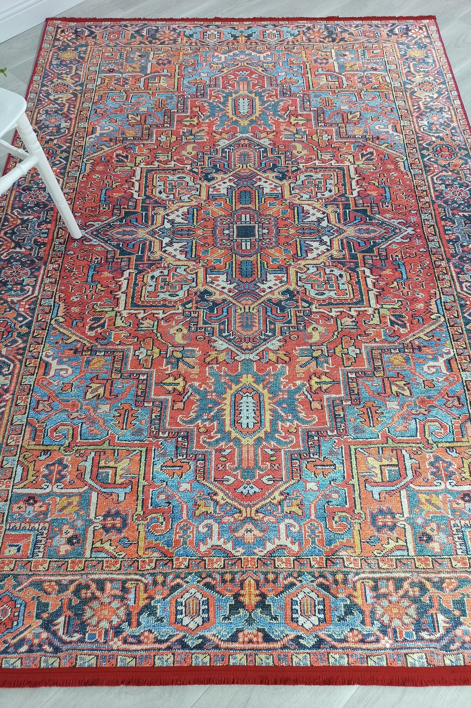 Pawla Turkish Vintage Heriz Red Rug