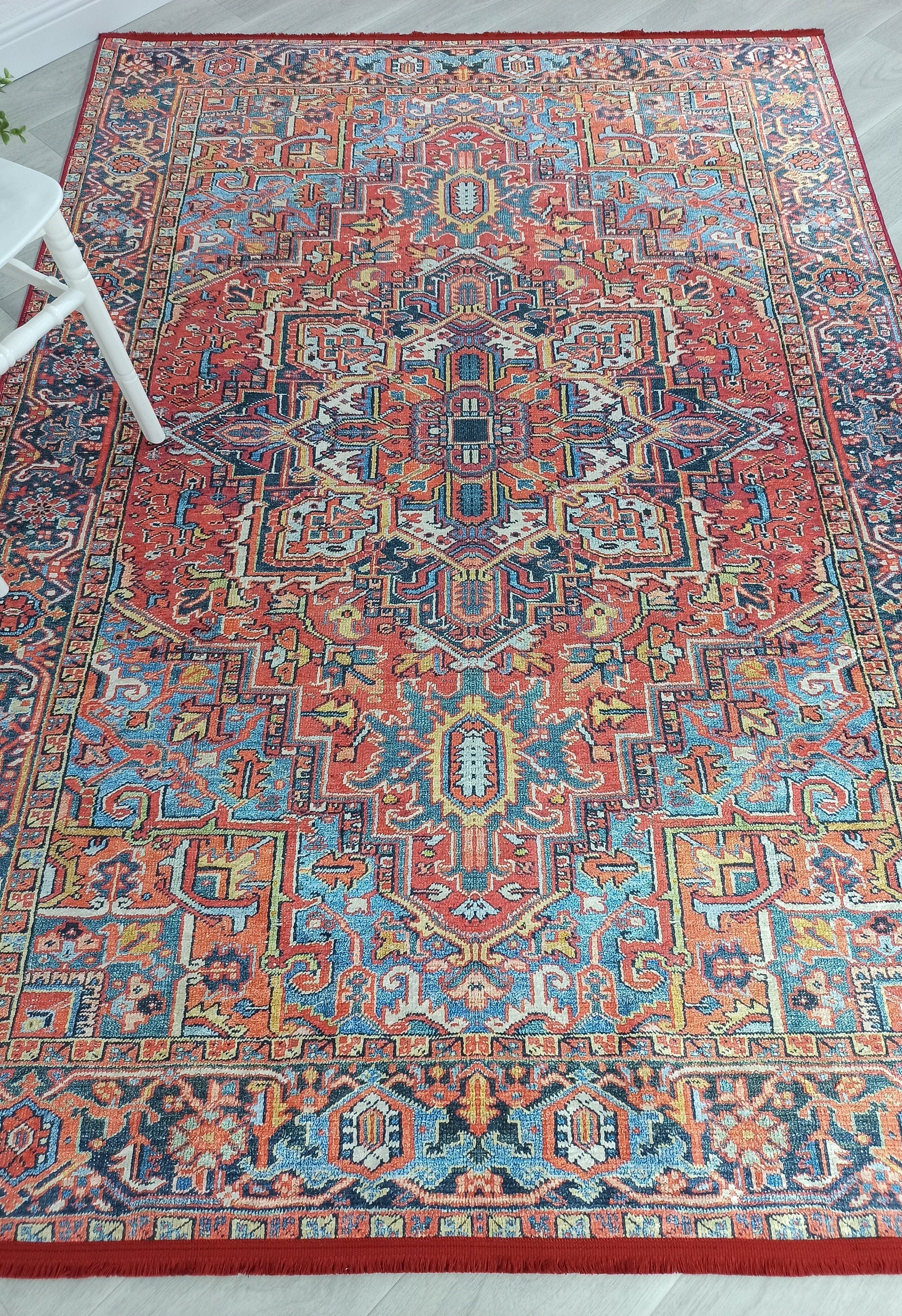 Pawla Turkish Vintage Heriz Red Rug