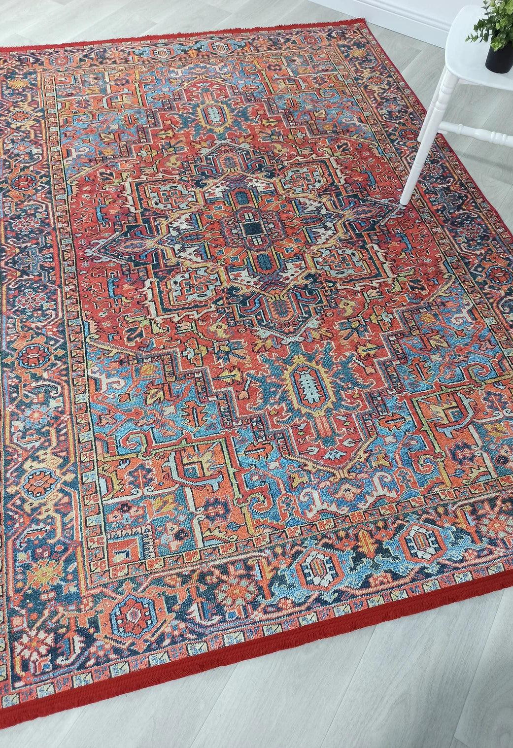 Pawla Turkish Vintage Heriz Red Rug