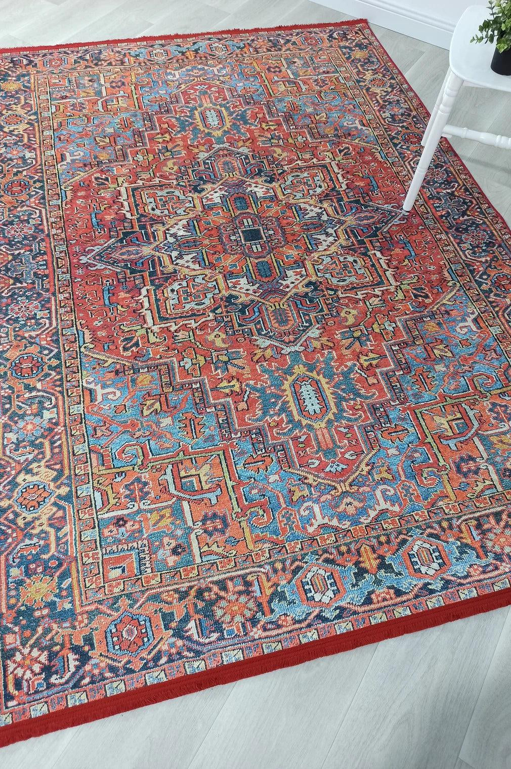 Pawla Turkish Vintage Heriz Red Rug