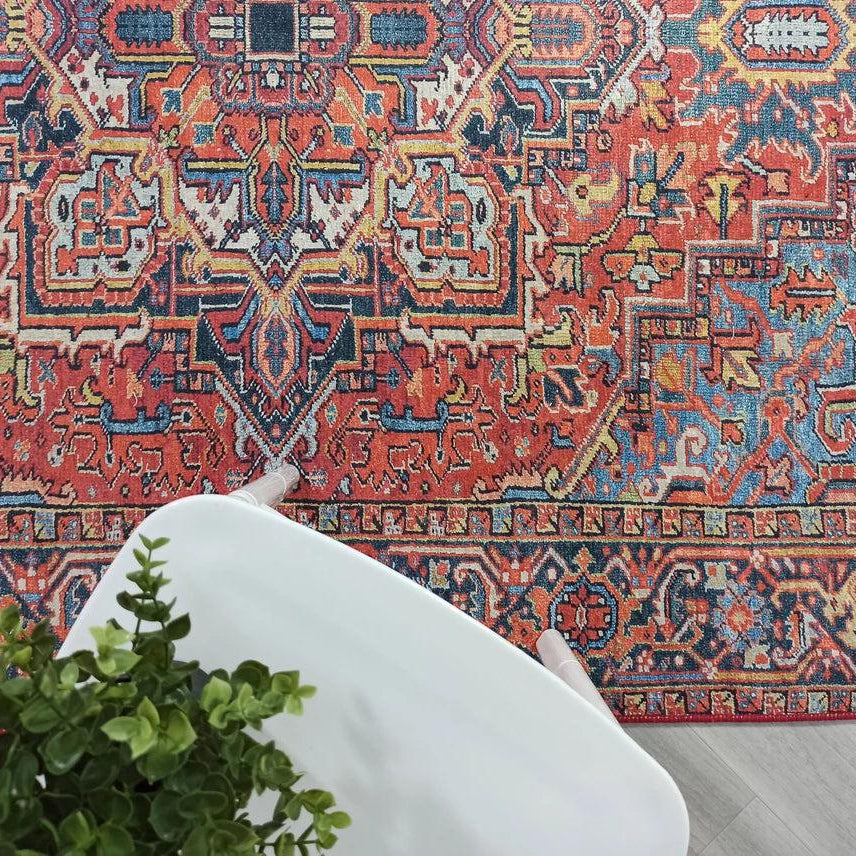 Pawla Turkish Vintage Heriz Red Rug