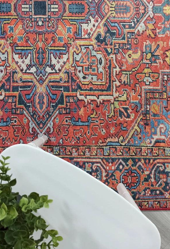 Pawla Turkish Vintage Heriz Red Rug