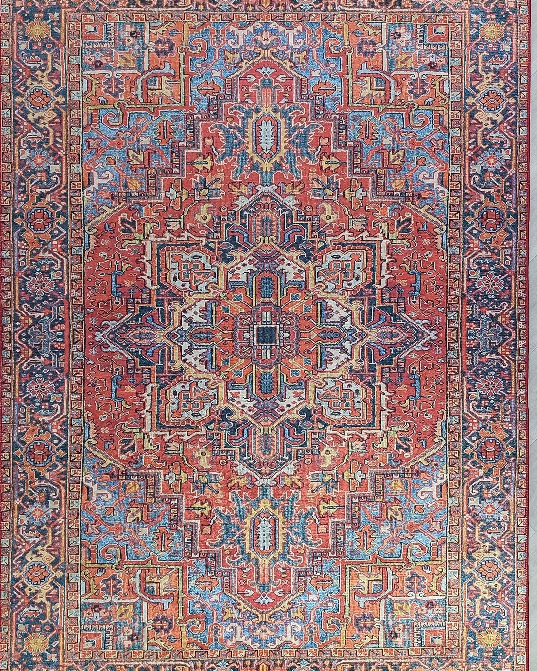 Pawla Turkish Vintage Heriz Red Rug