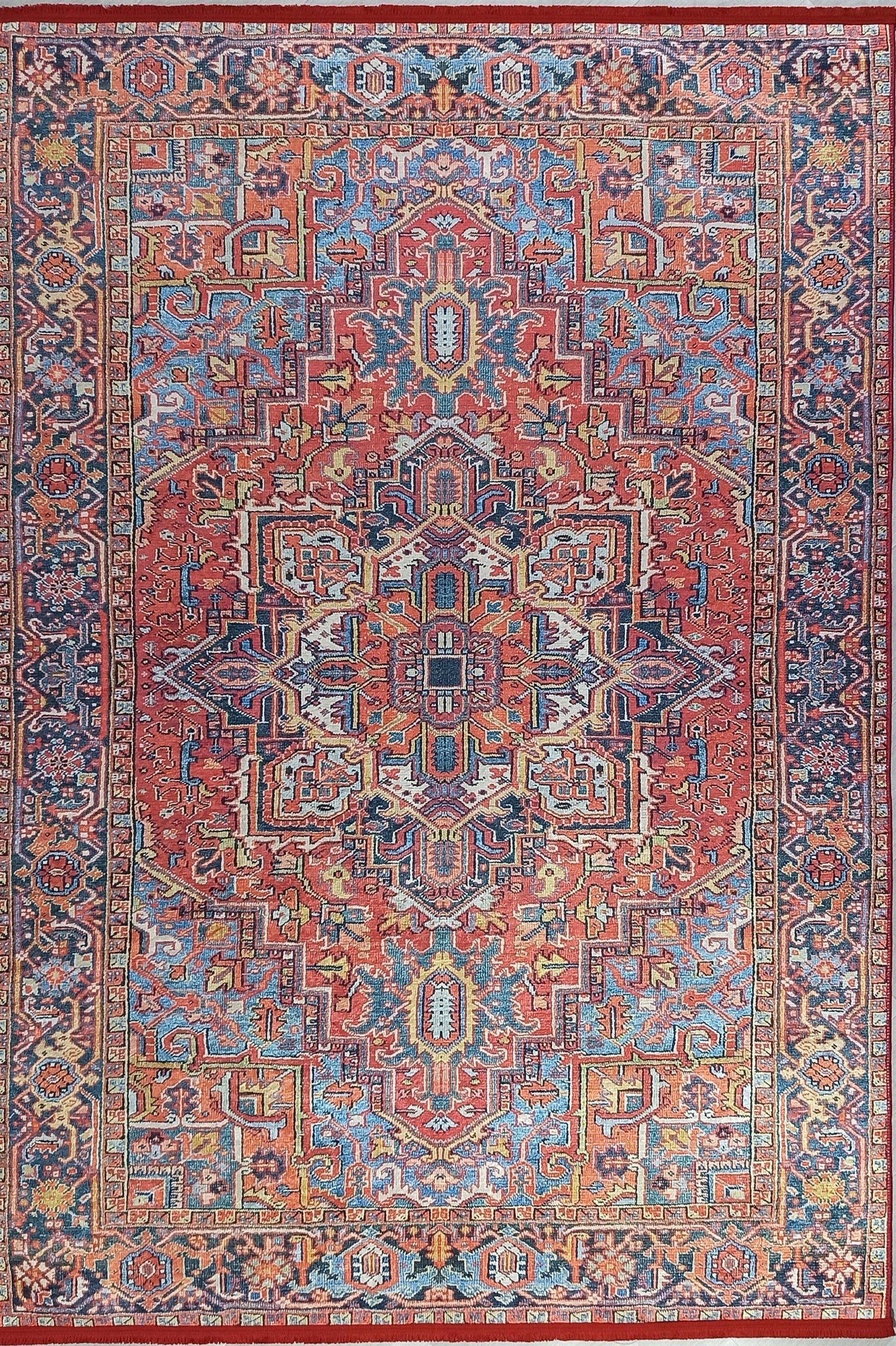 Pawla Turkish Vintage Heriz Red Rug