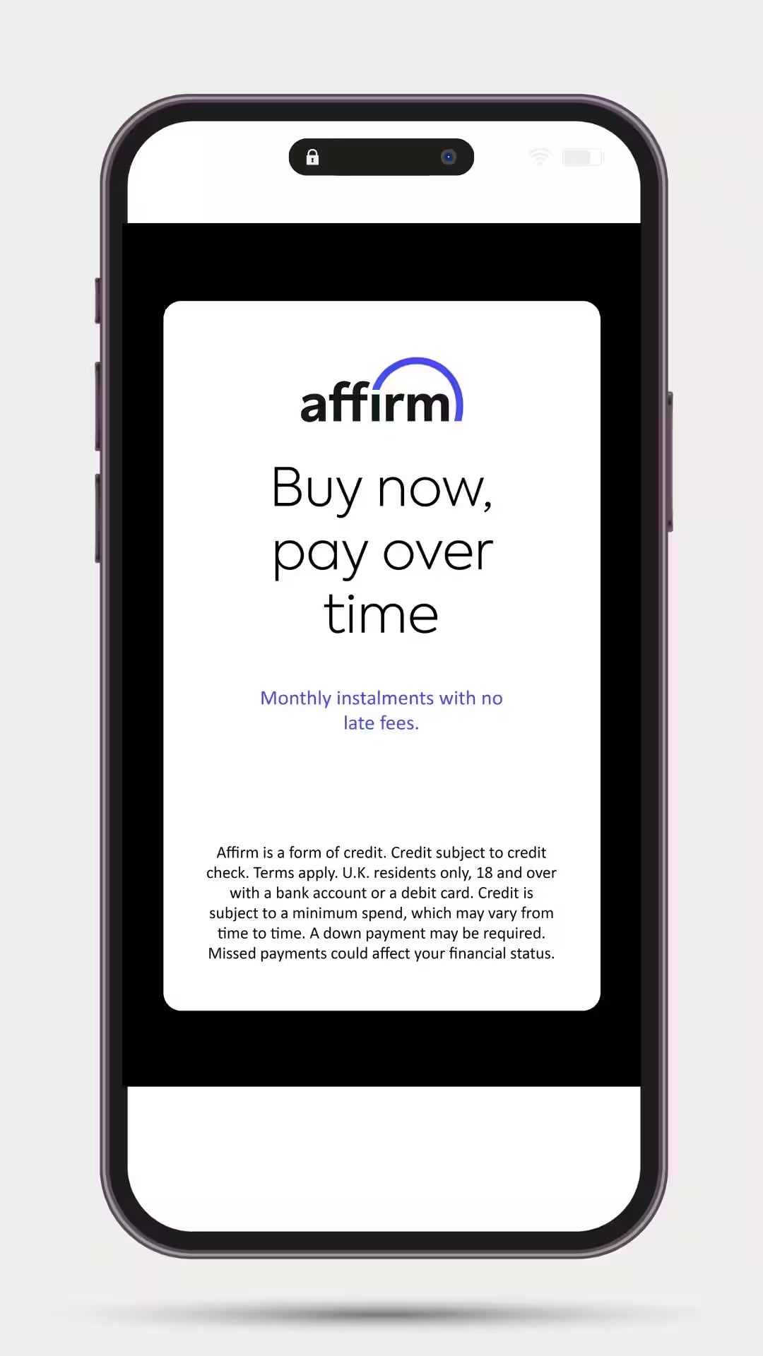 Pay over time - Fame Rugs x Affirm