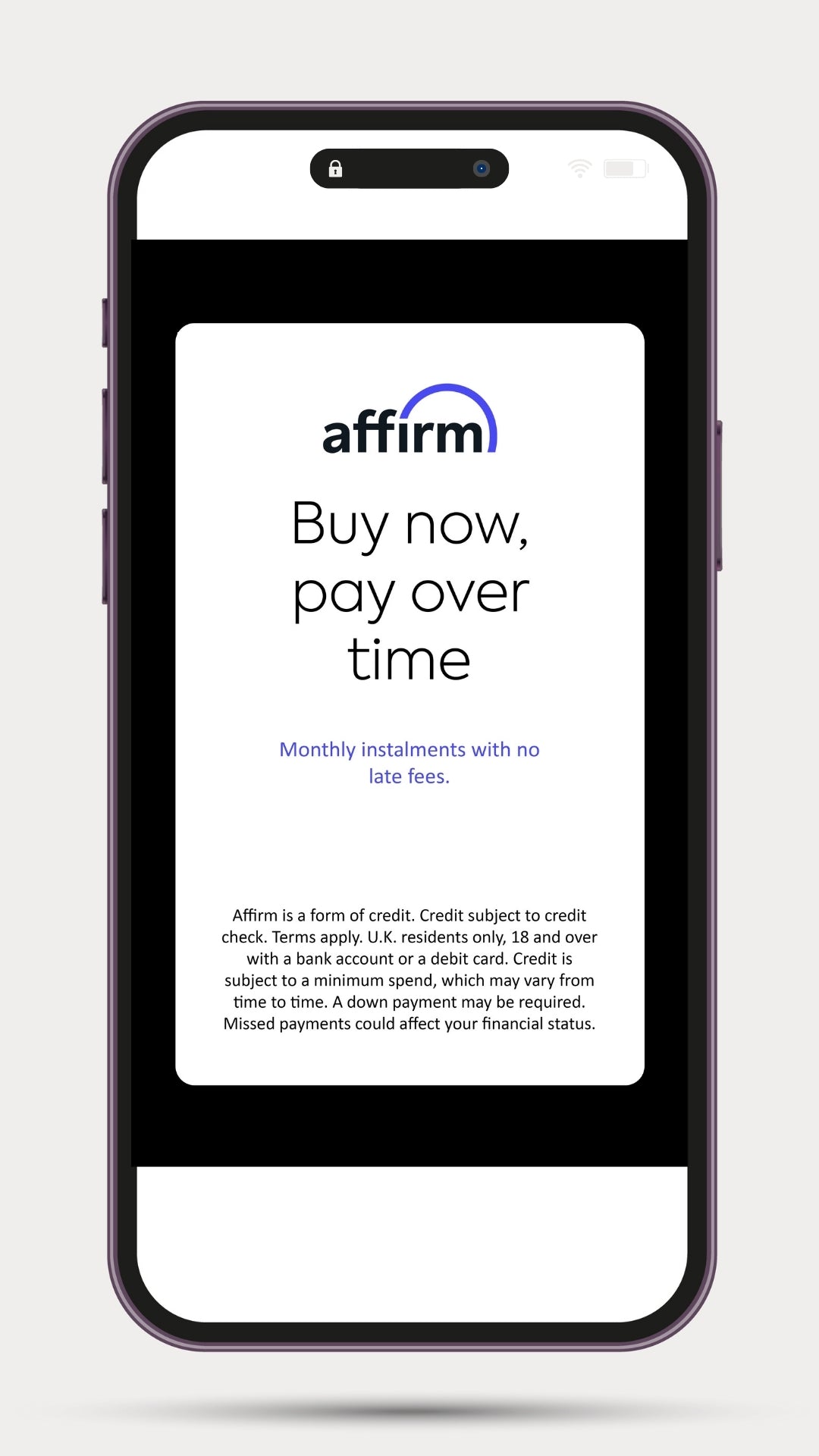 Pay over time - Fame Rugs x Affirm