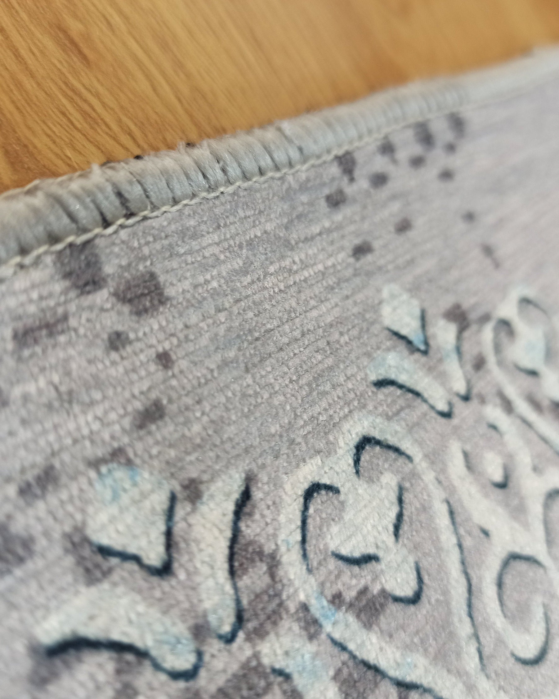 Pella Turkish Distressed Gray Light Blue White Rug