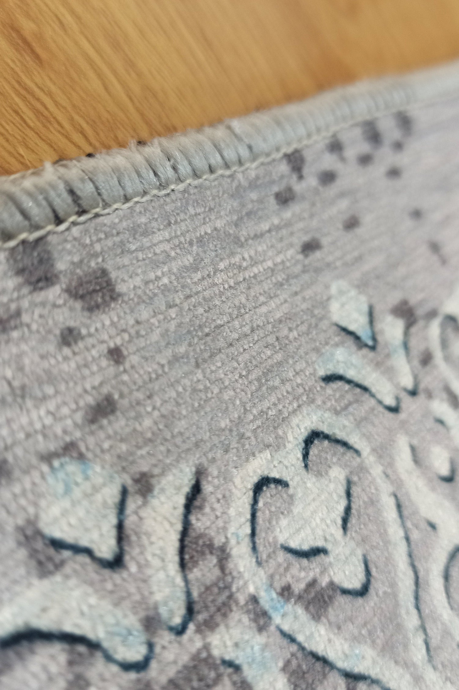 Pella Turkish Distressed Gray Light Blue White Rug