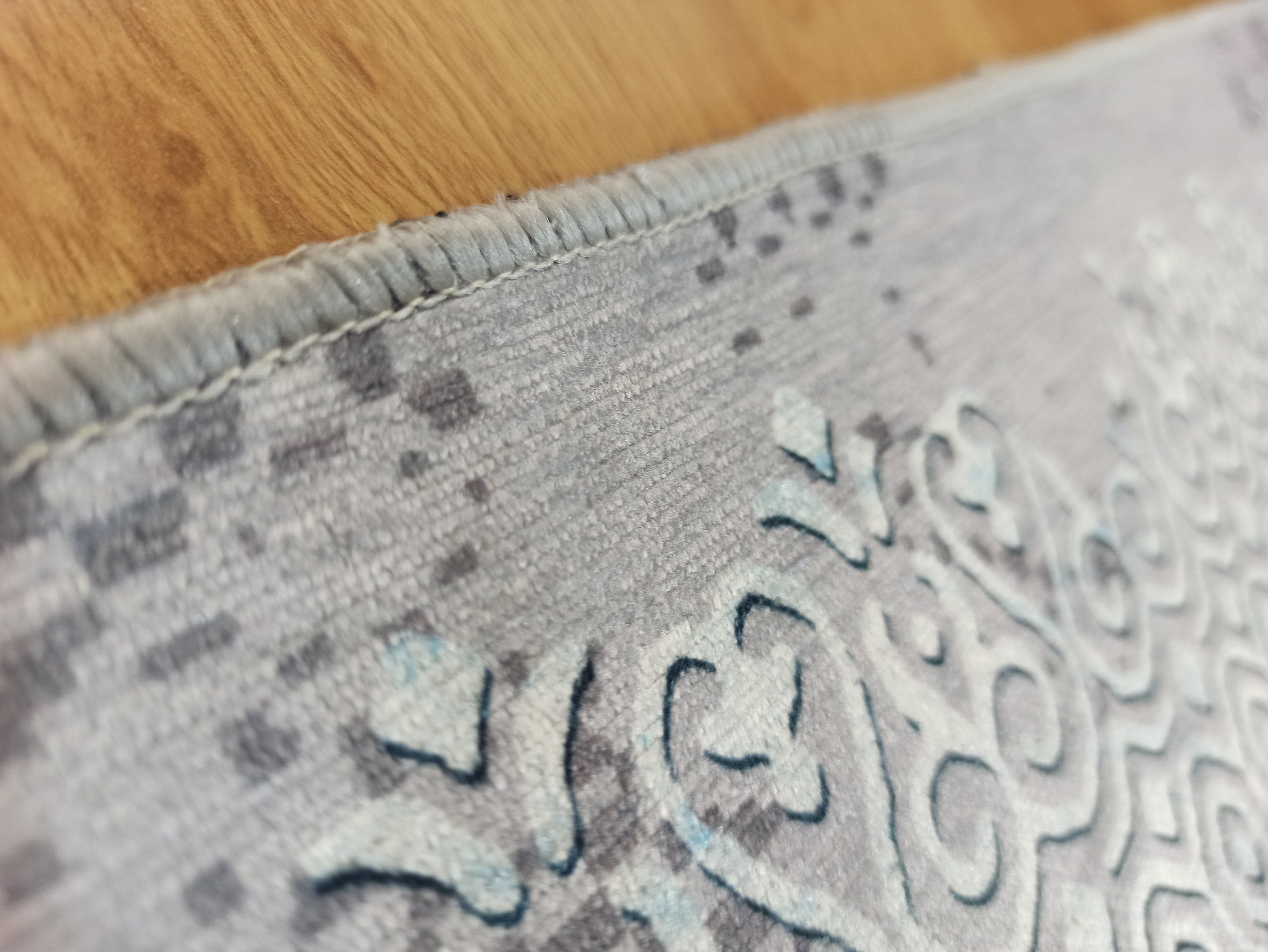 Pella Turkish Distressed Gray Light Blue White Rug