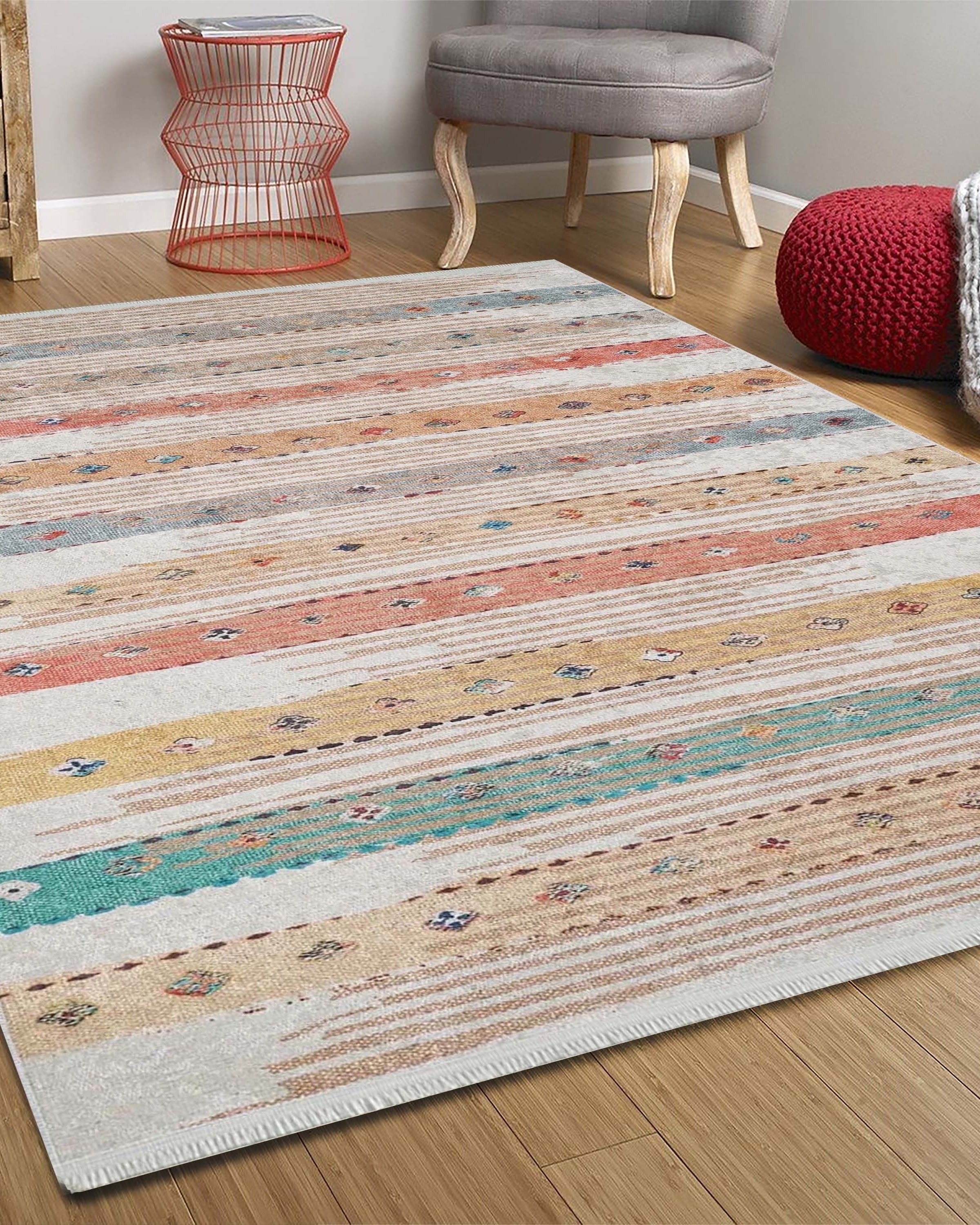 Perla Boho Colorful Kids Room Rug