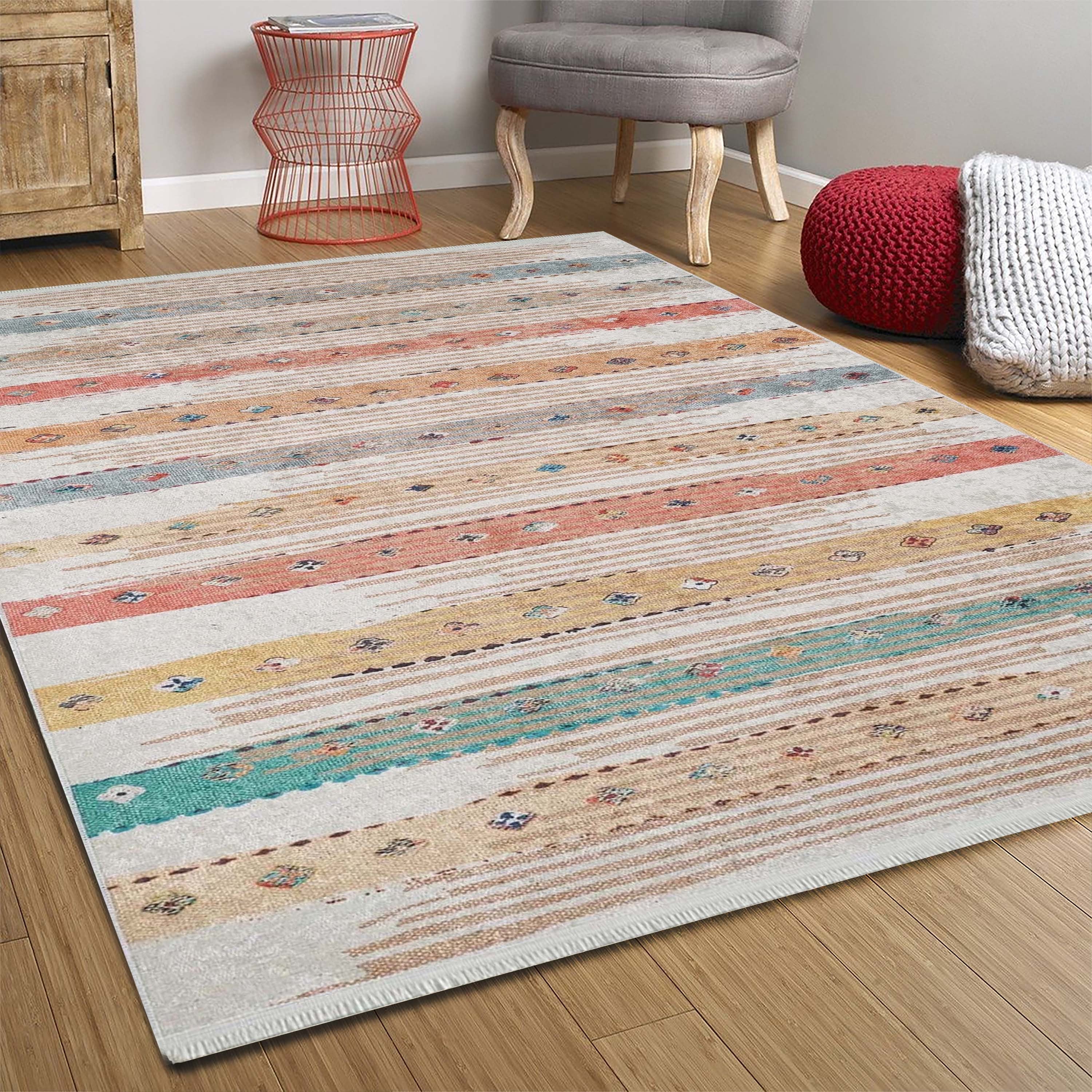 Perla Boho Colorful Kids Room Rug