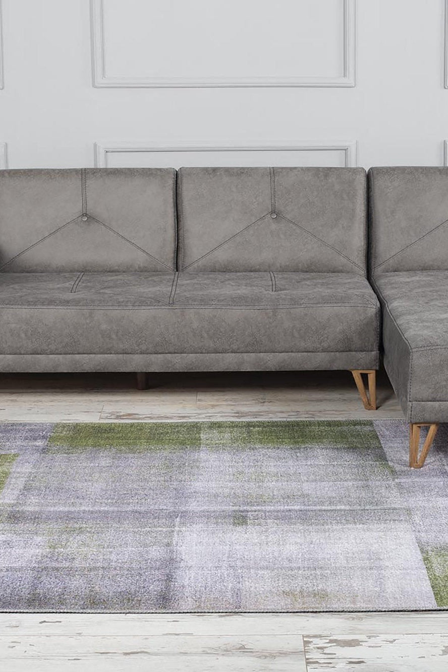 Piana Contemporary Modern Gray Green Rug