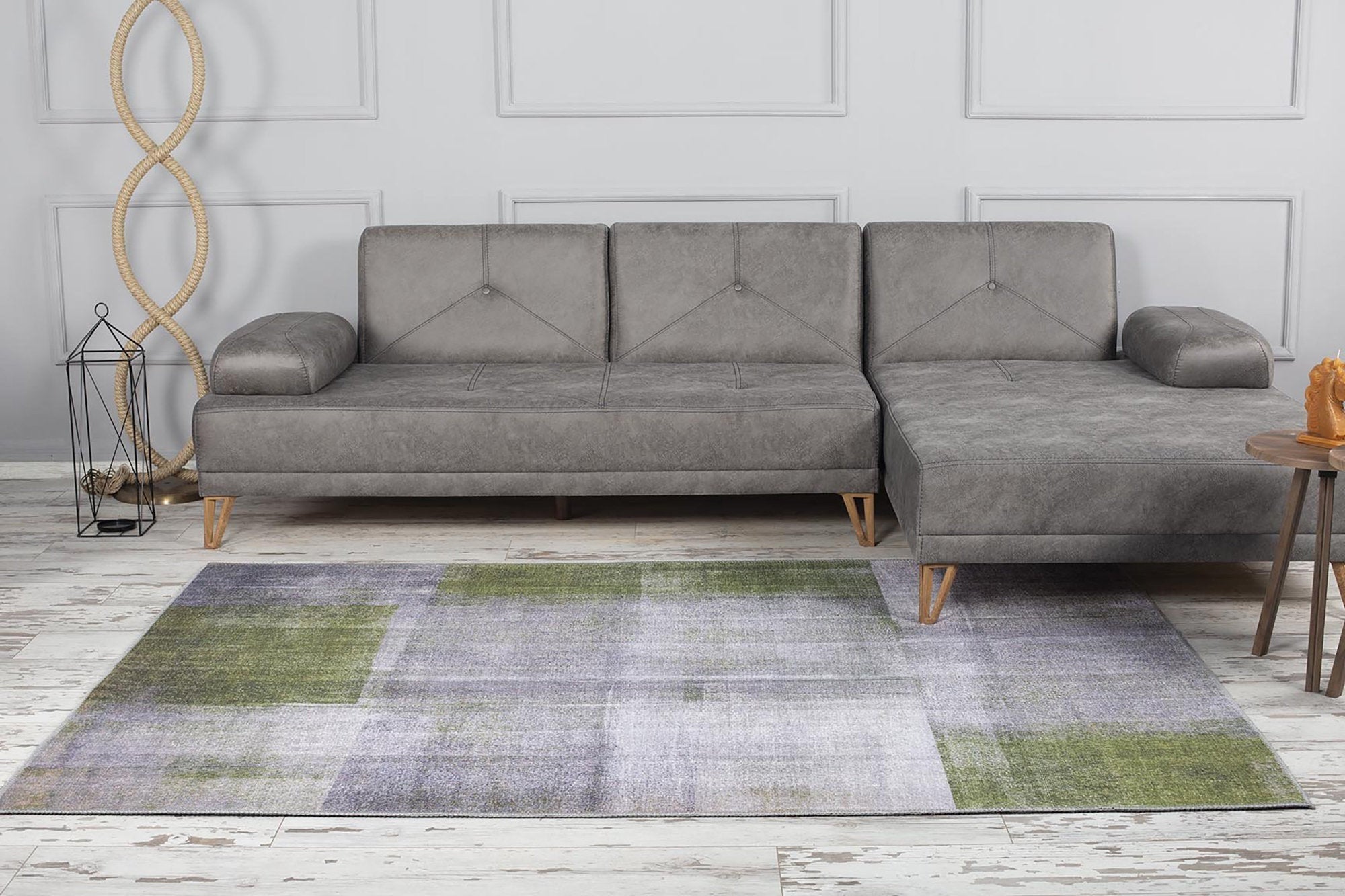Piana Contemporary Modern Gray Green Rug