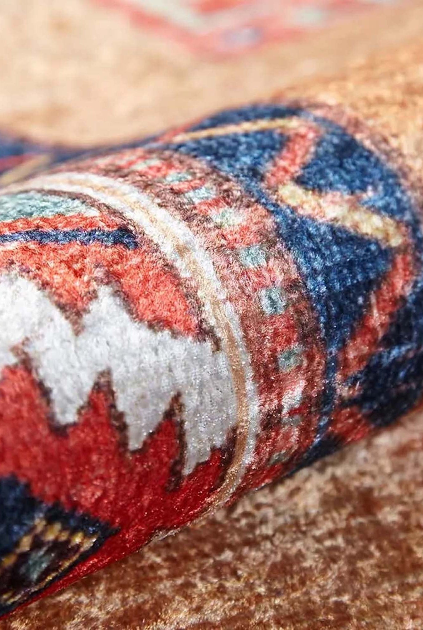 Piela Turkish Orange Colorful Pattern Rug