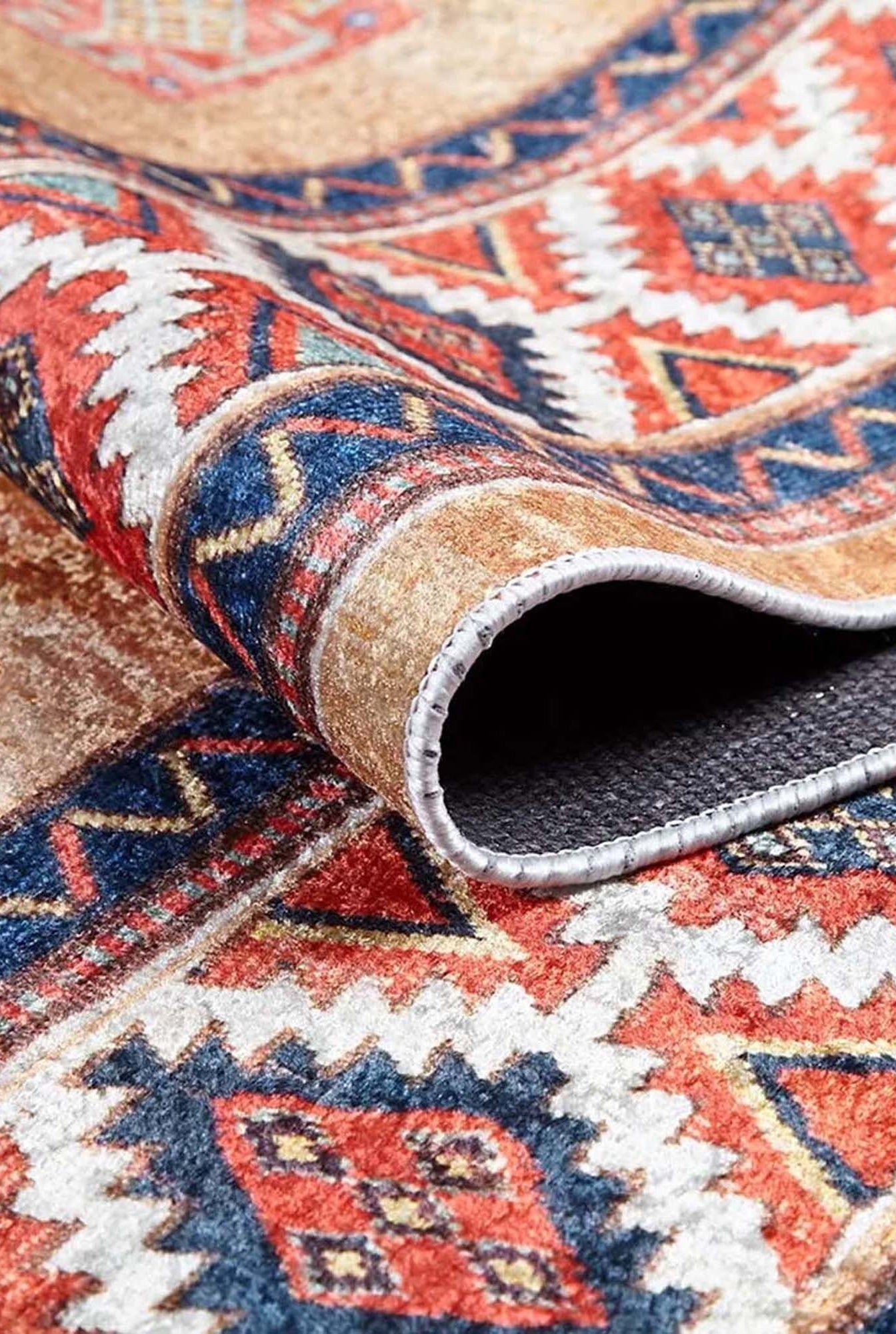 Piela Turkish Orange Colorful Pattern Rug