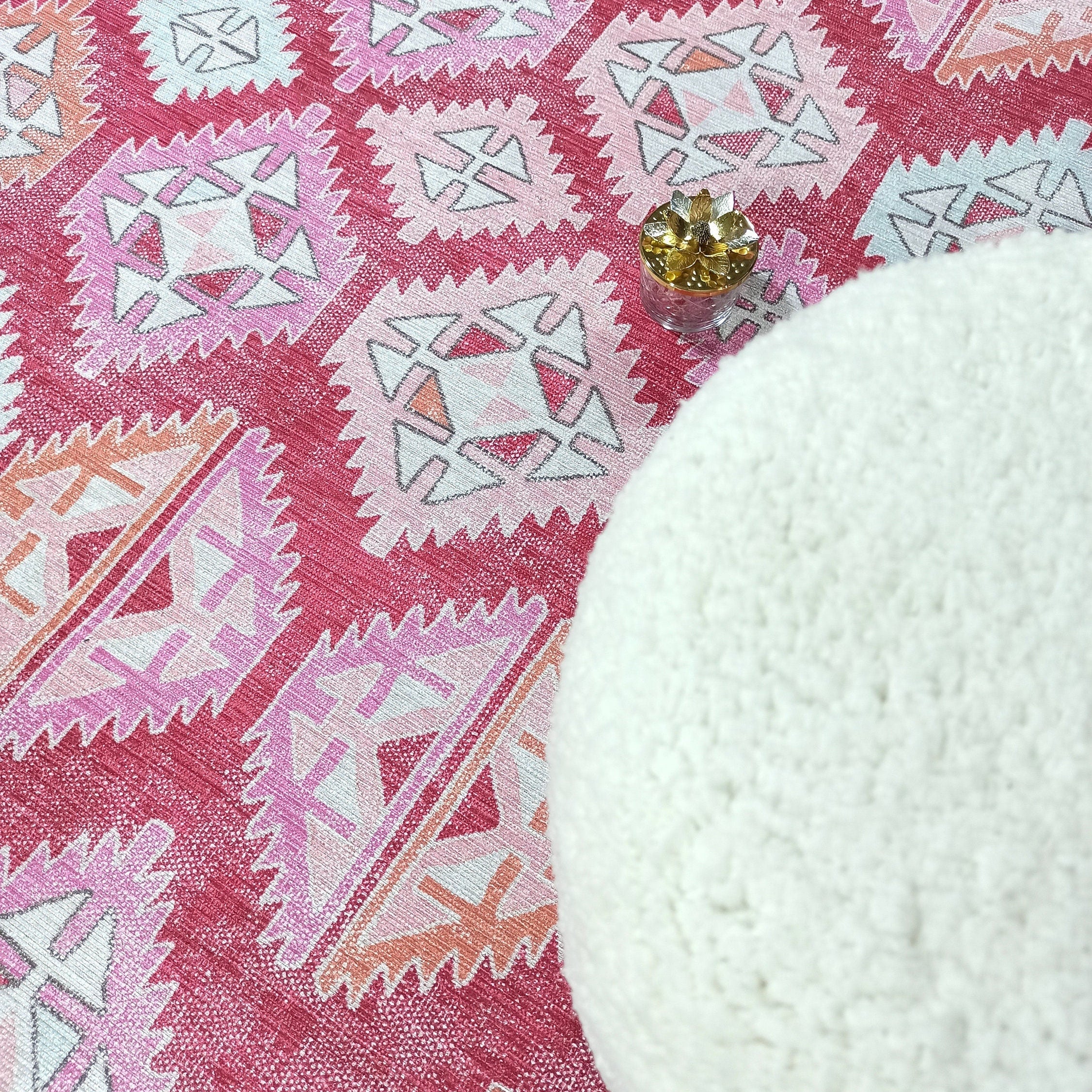 Valentina Pink Herki Vintage Diamond Rug