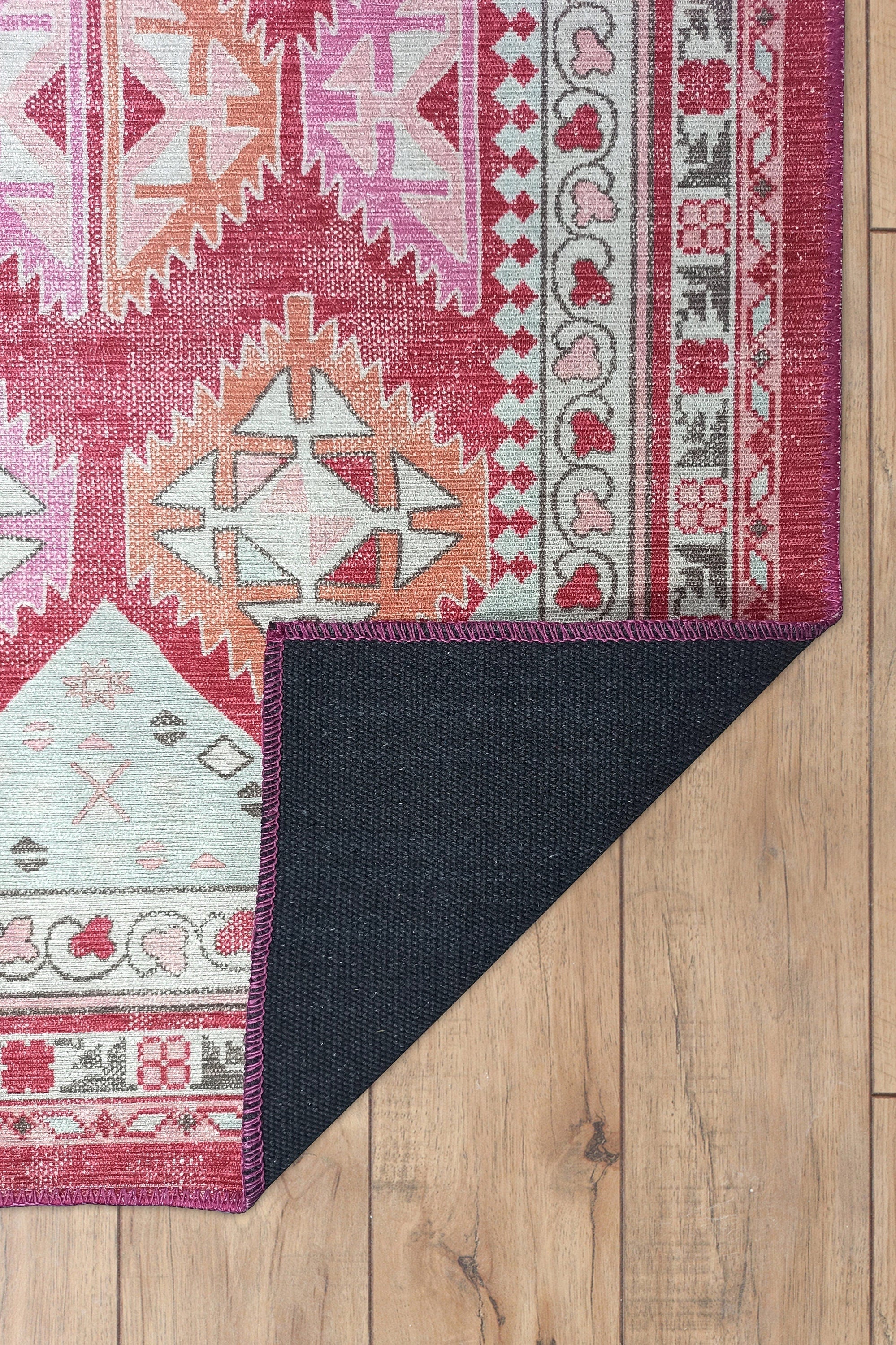 Valentina Pink Herki Vintage Diamond Rug