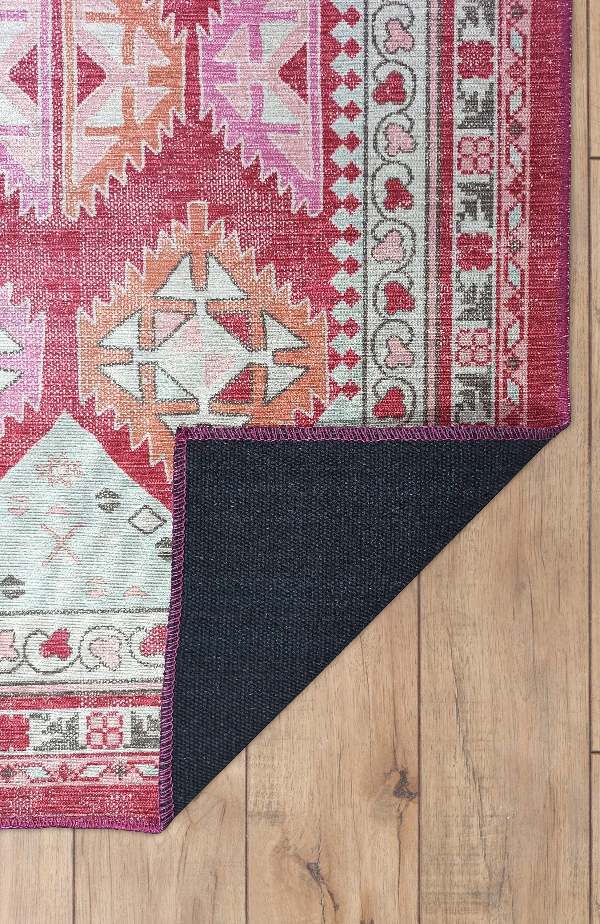 Valentina Pink Herki Vintage Diamond Rug
