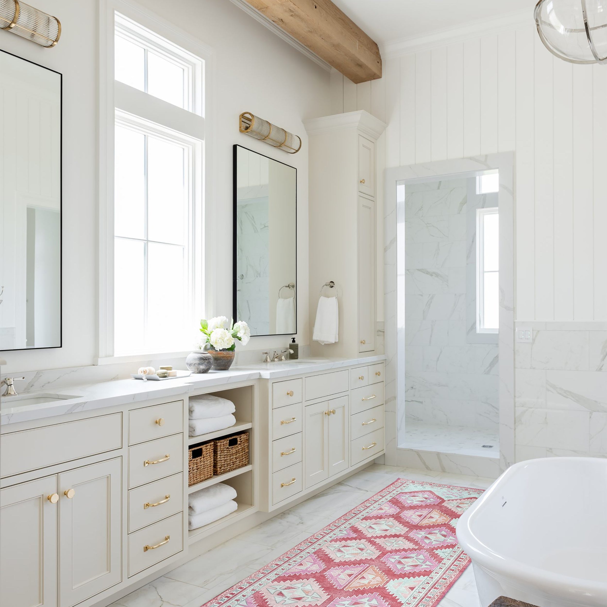 Valentina Pink Herki Vintage Diamond Rug