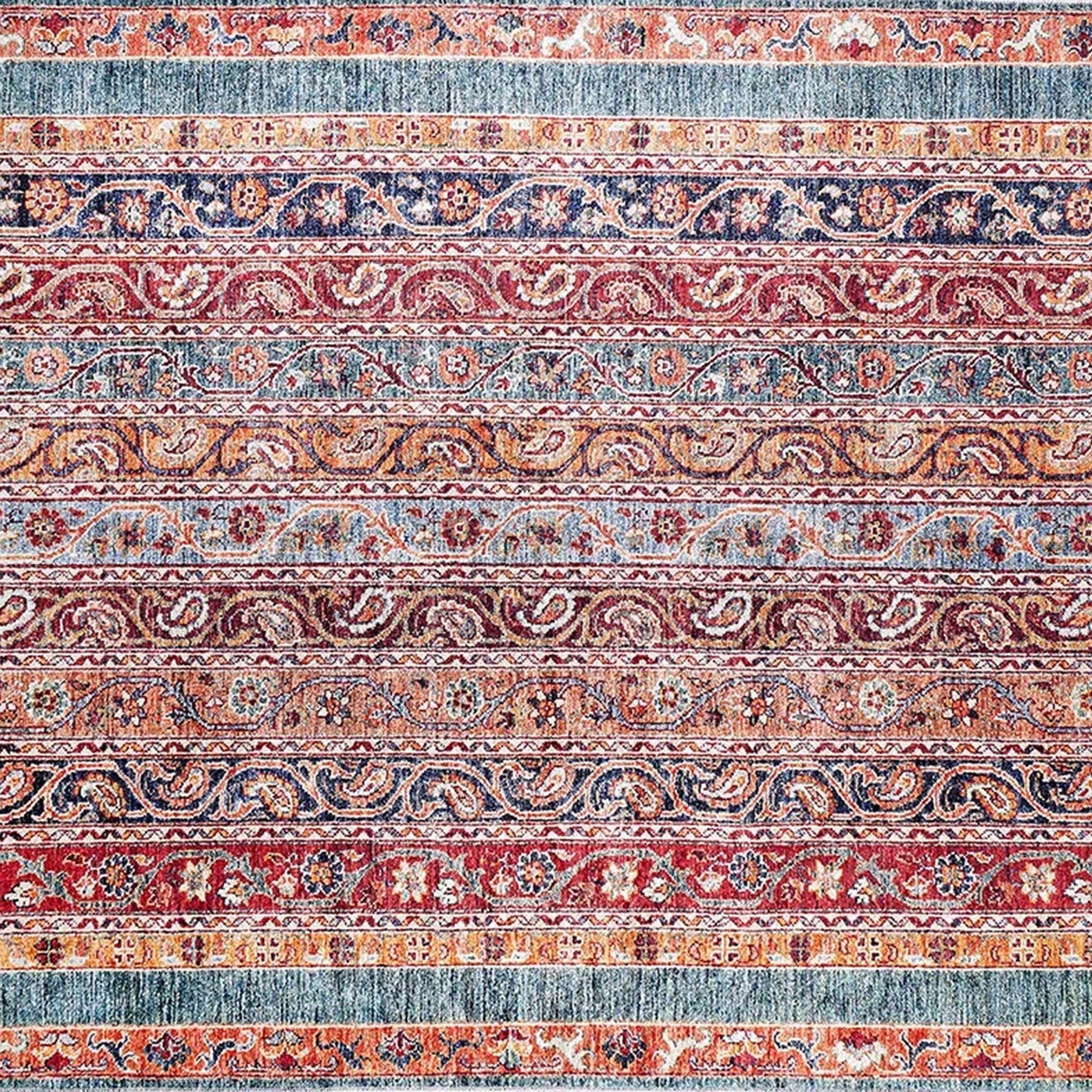 Piya Paisley Orange Red Turkish Rug