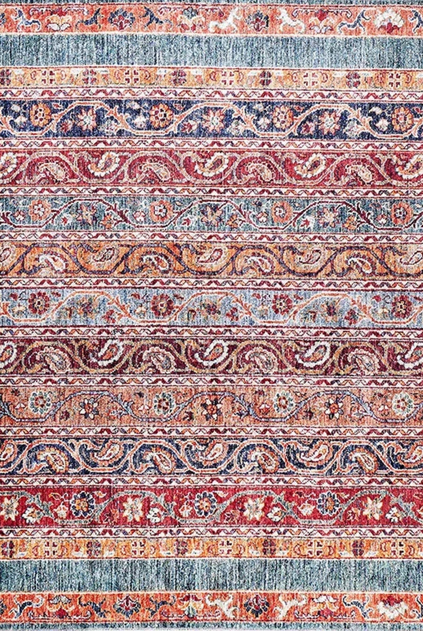 Piya Paisley Orange Red Turkish Rug