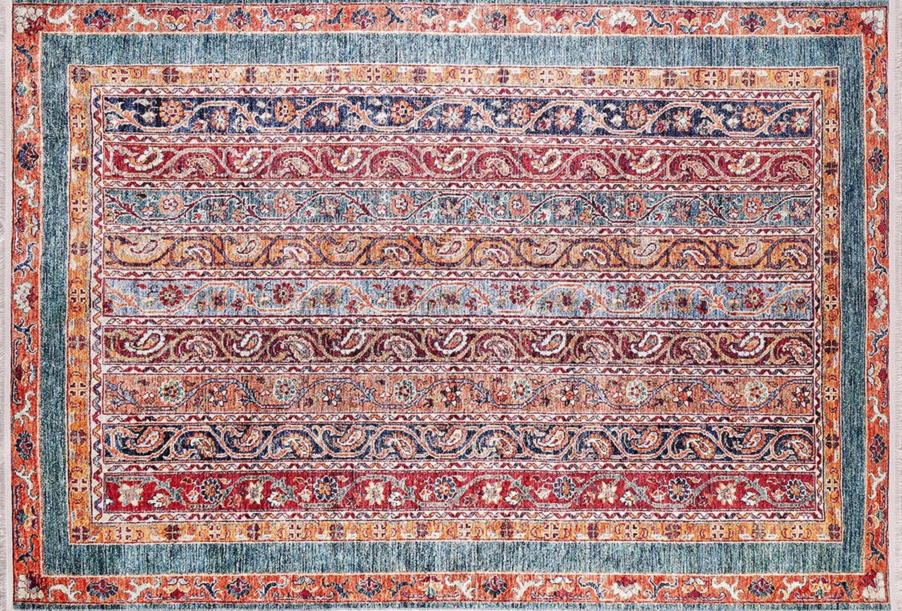 Piya Paisley Orange Red Turkish Rug
