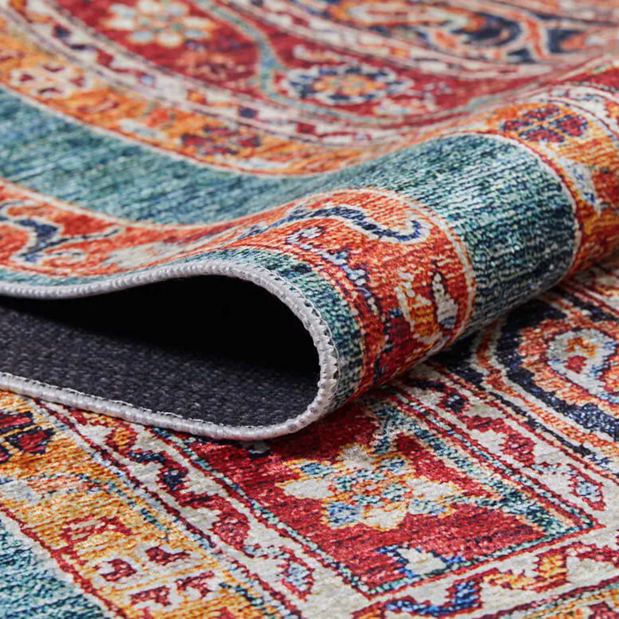 Piya Paisley Orange Red Turkish Rug