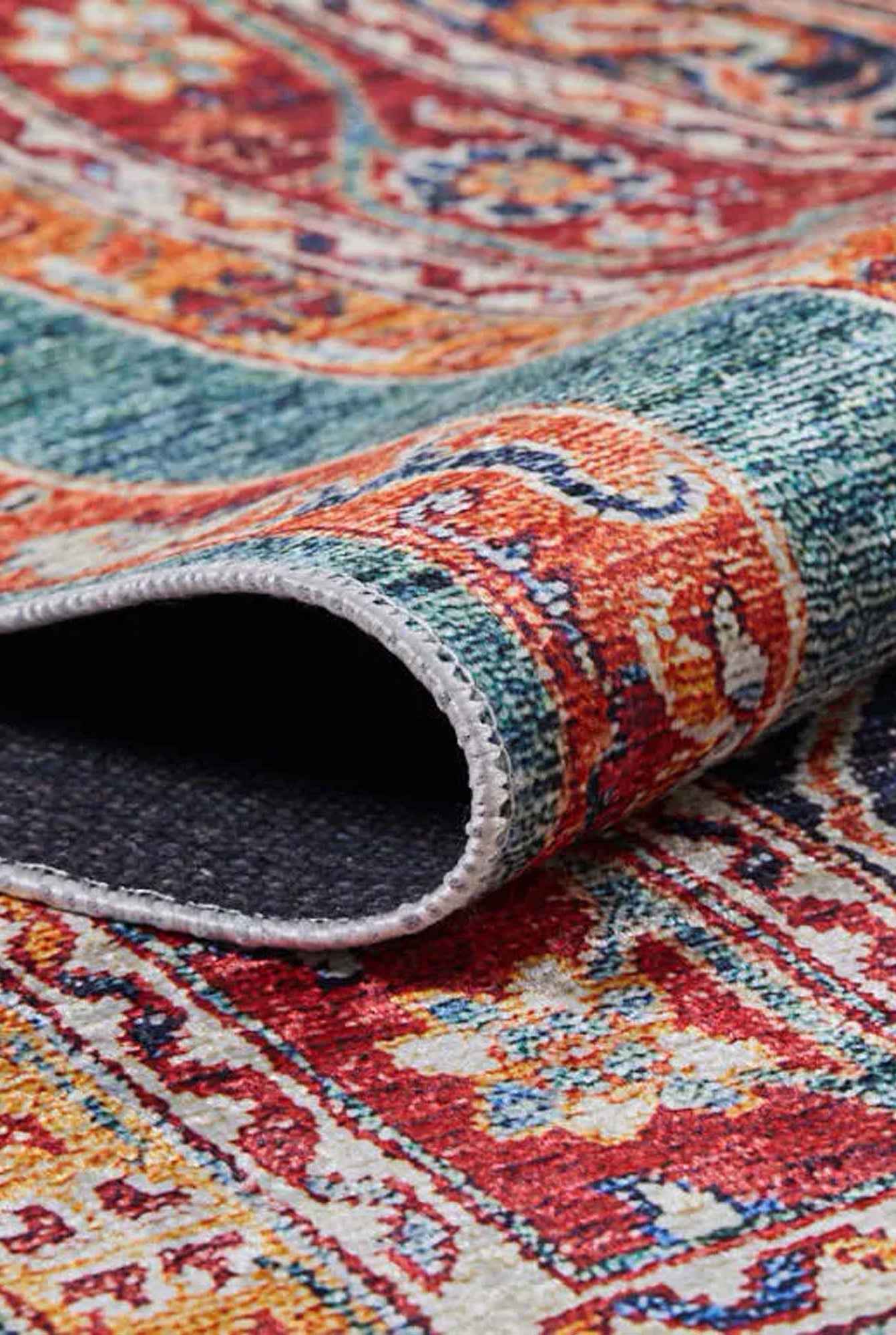 Piya Paisley Orange Red Turkish Rug