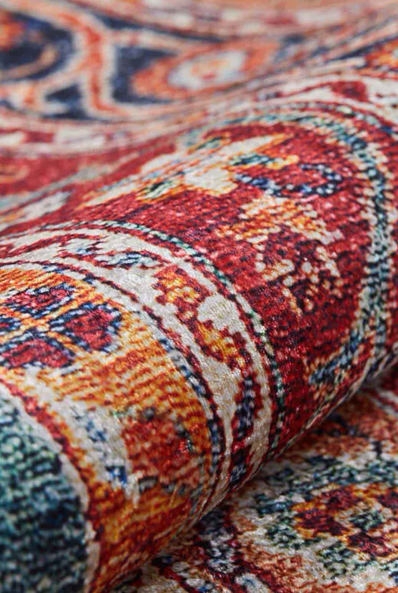 Piya Paisley Orange Red Turkish Rug