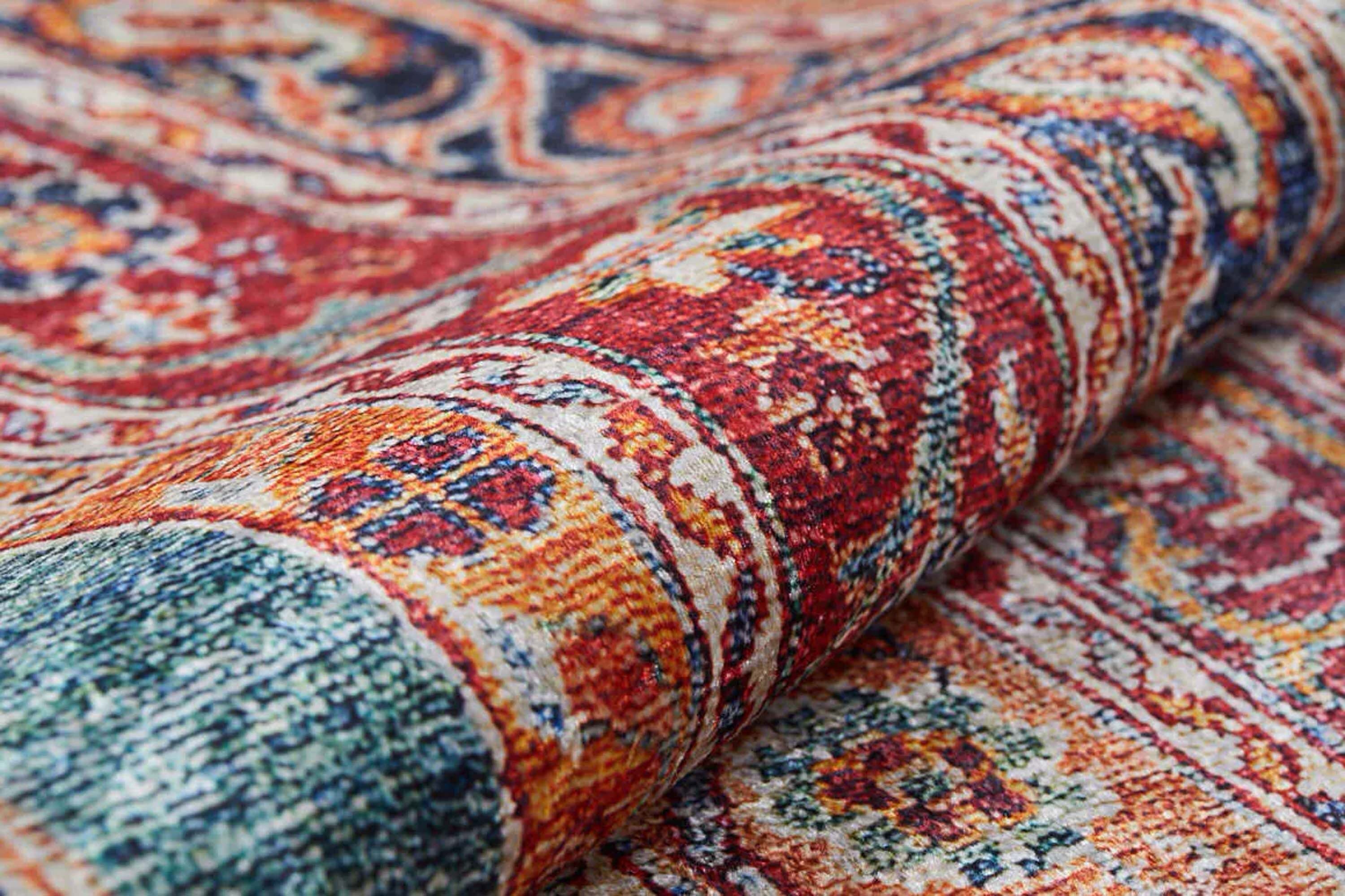 Piya Paisley Orange Red Turkish Rug