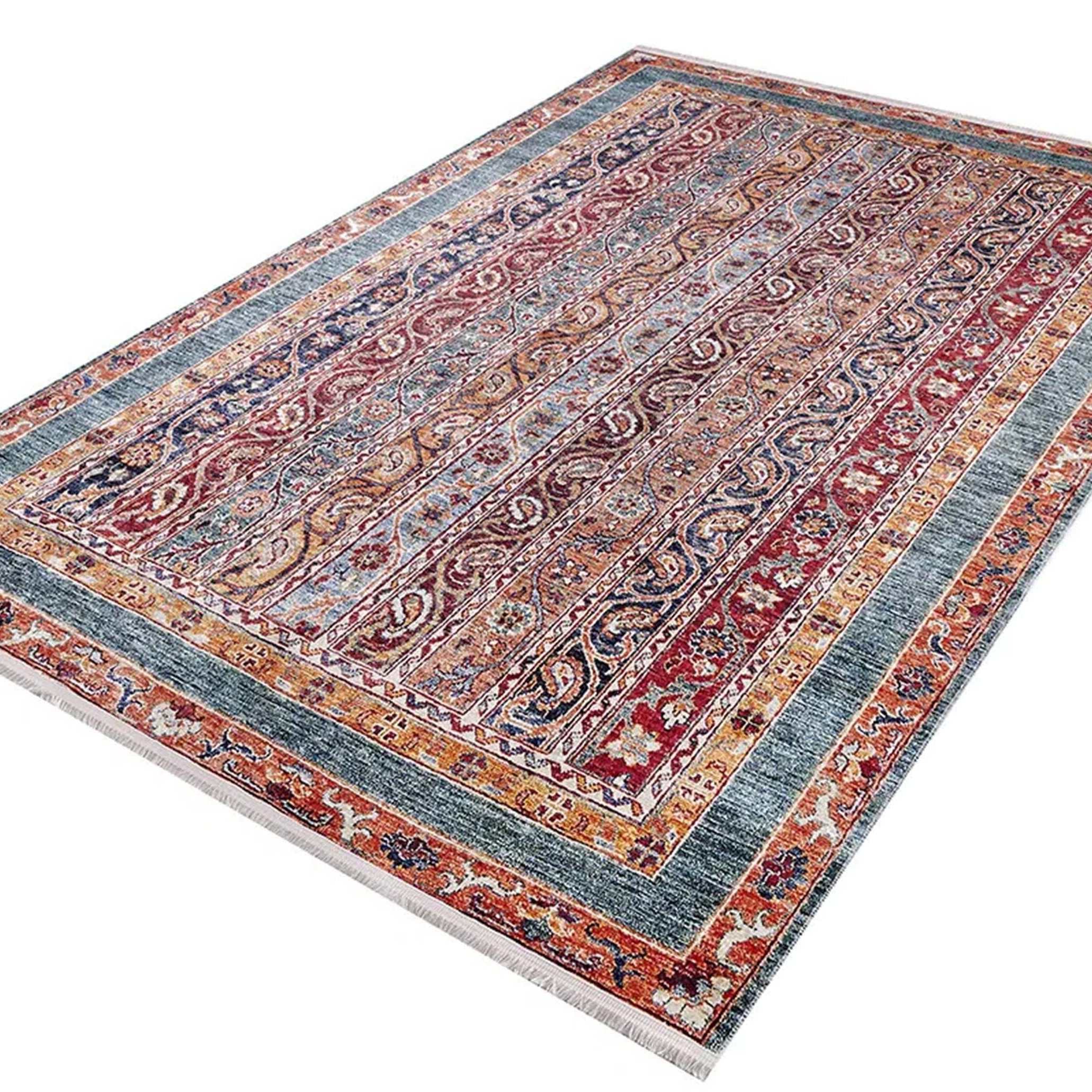 Piya Paisley Orange Red Turkish Rug