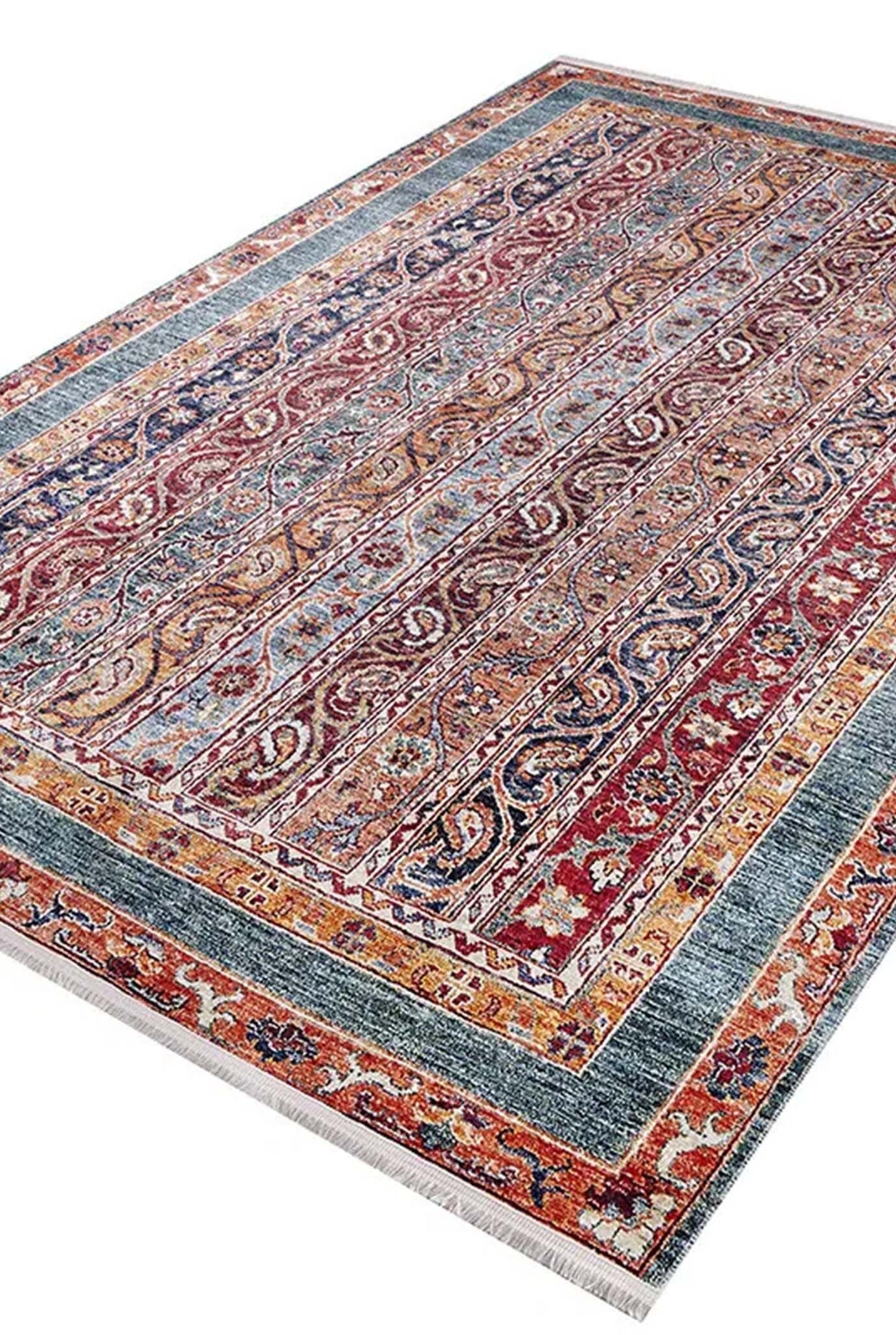 Piya Paisley Orange Red Turkish Rug
